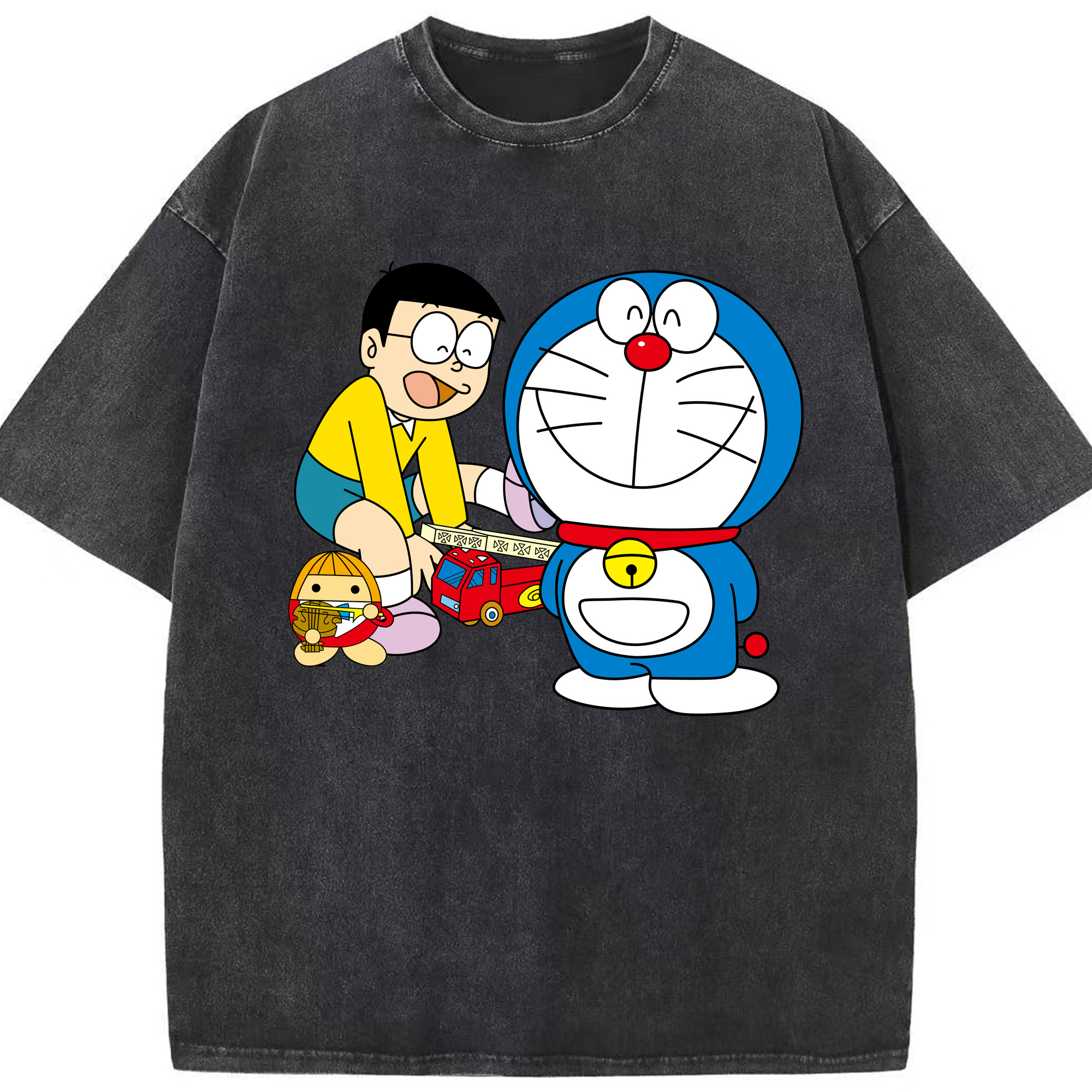 （画像用） ドラえもん Doraemon 綿100% ヴィンテージ風 半袖Tシャツ（フロントプリント）