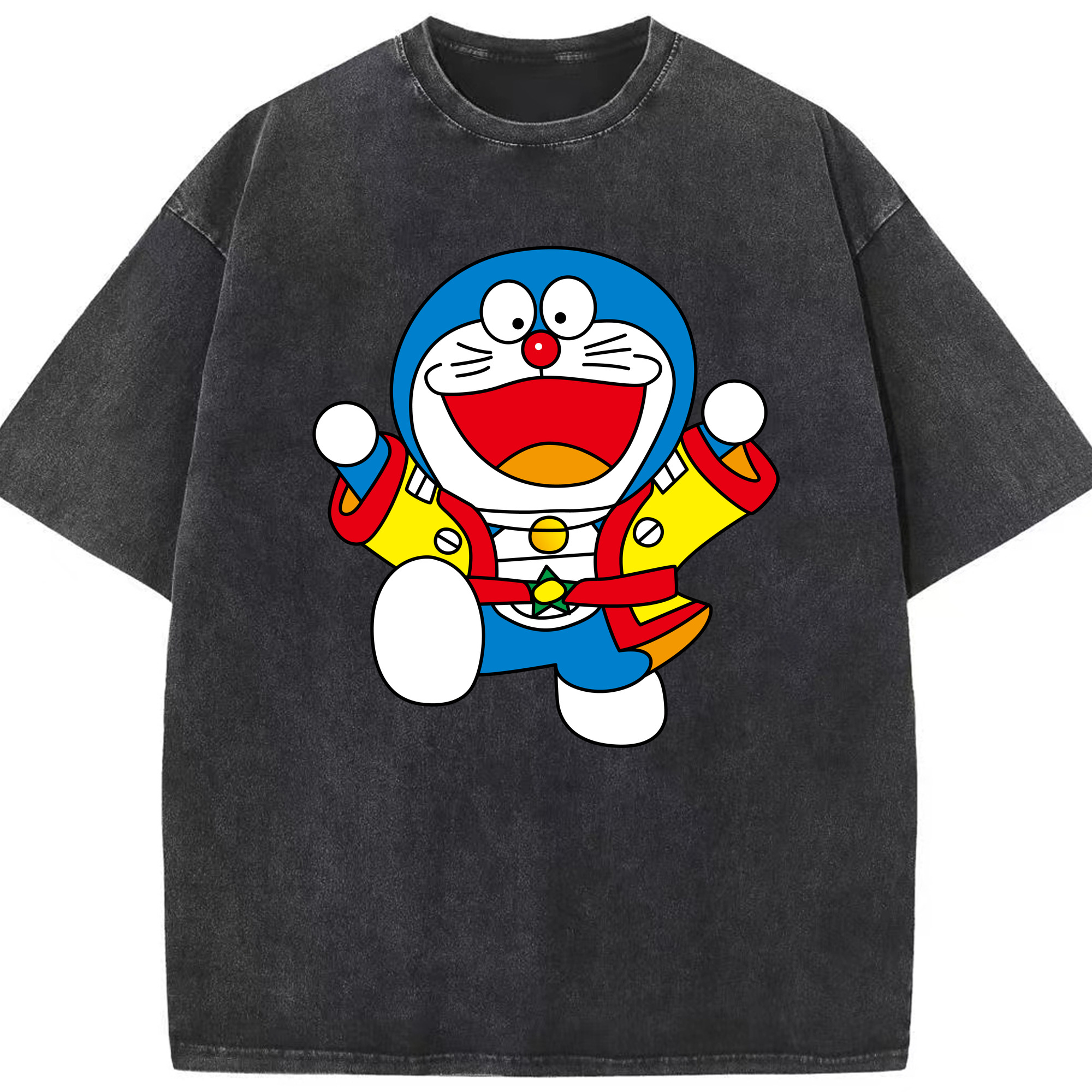 （画像用） ドラえもん Doraemon 綿100% ヴィンテージ風 半袖Tシャツ（フロントプリント）