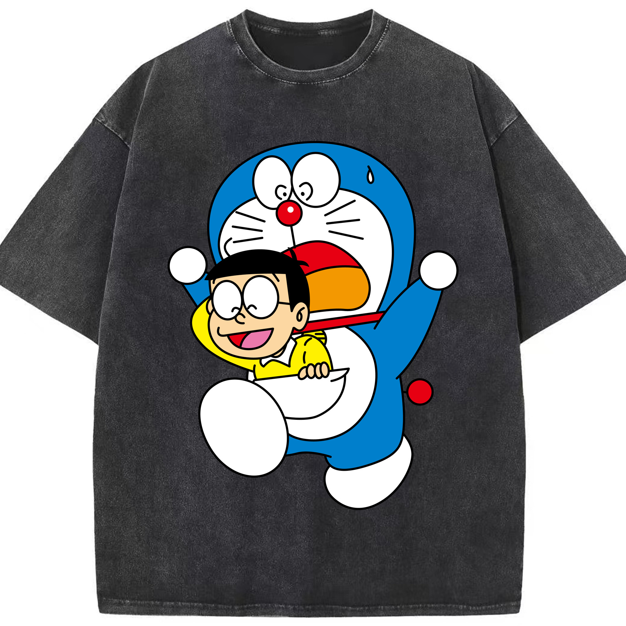 （画像用） ドラえもん Doraemon 綿100% ヴィンテージ風 半袖Tシャツ（フロントプリント）