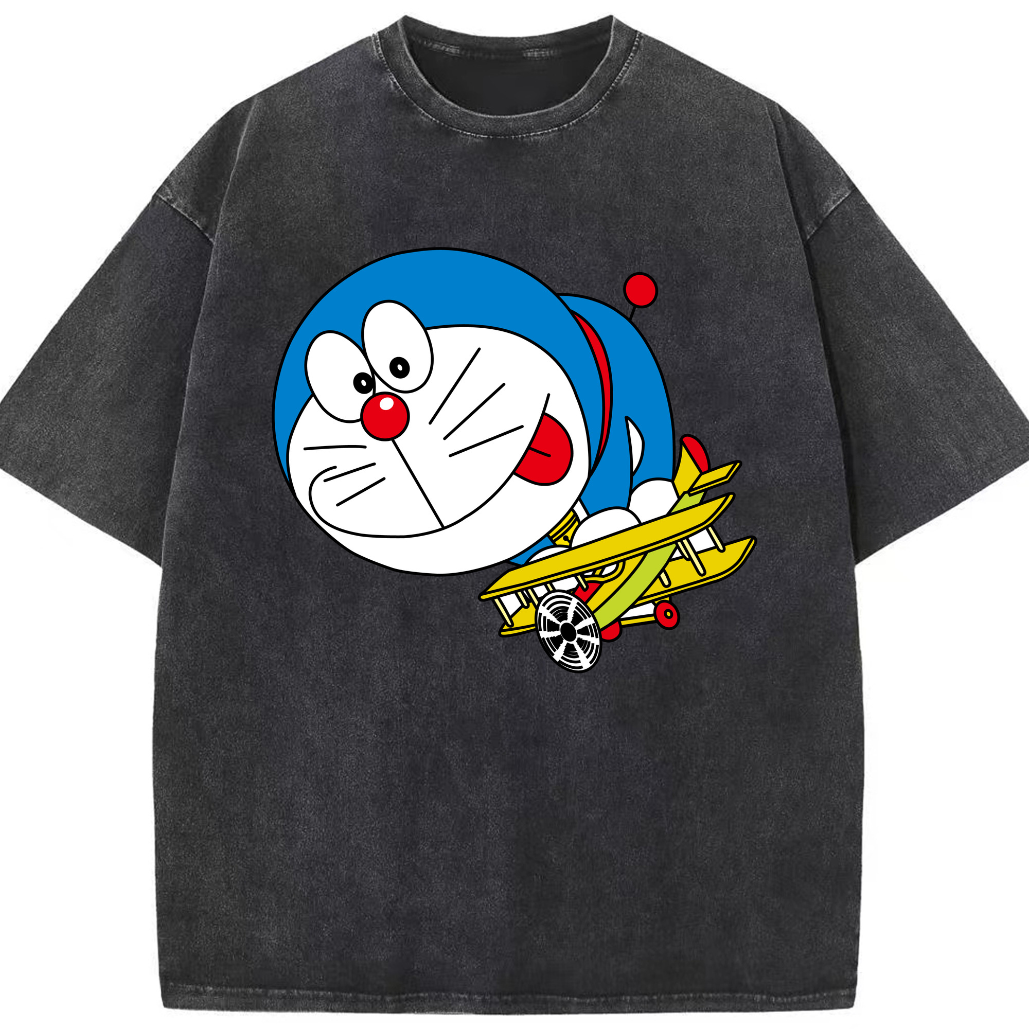 （画像用） ドラえもん Doraemon 綿100% ヴィンテージ風 半袖Tシャツ（フロントプリント）