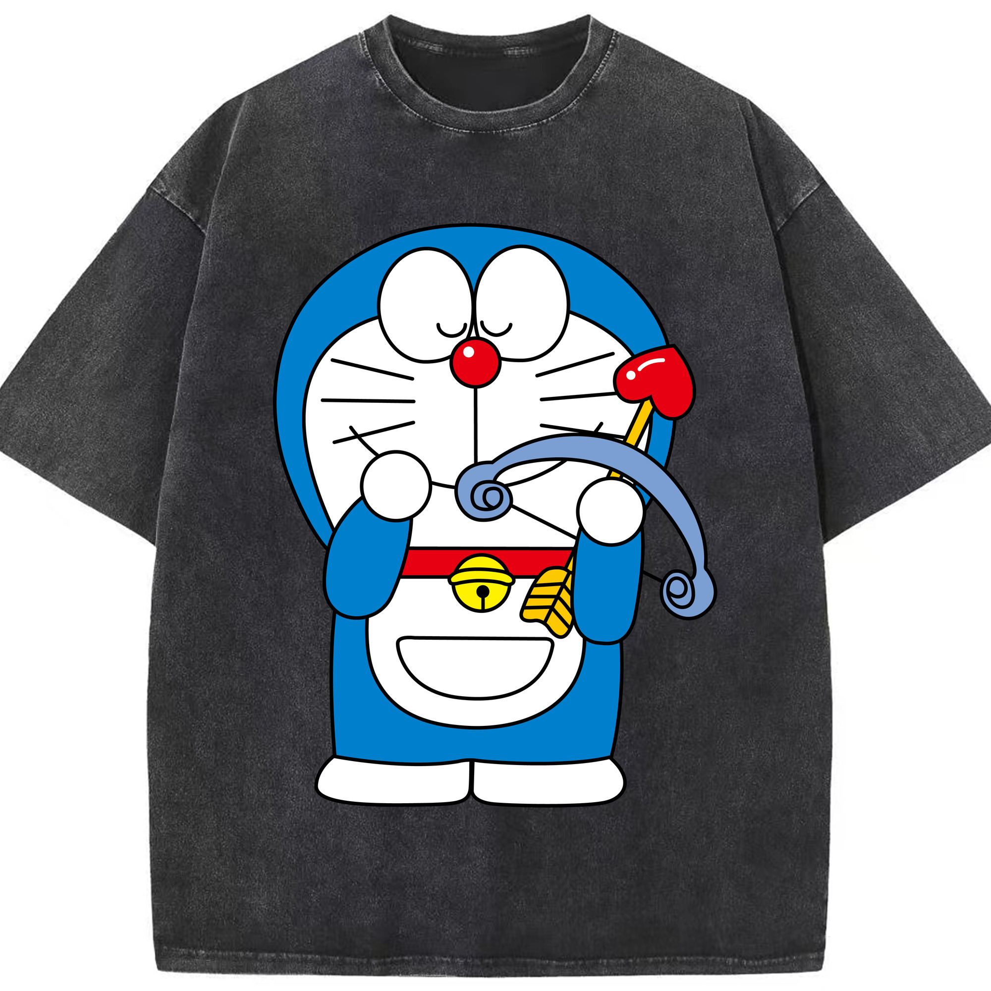（画像用） ドラえもん Doraemon 綿100% ヴィンテージ風 半袖Tシャツ（フロントプリント）