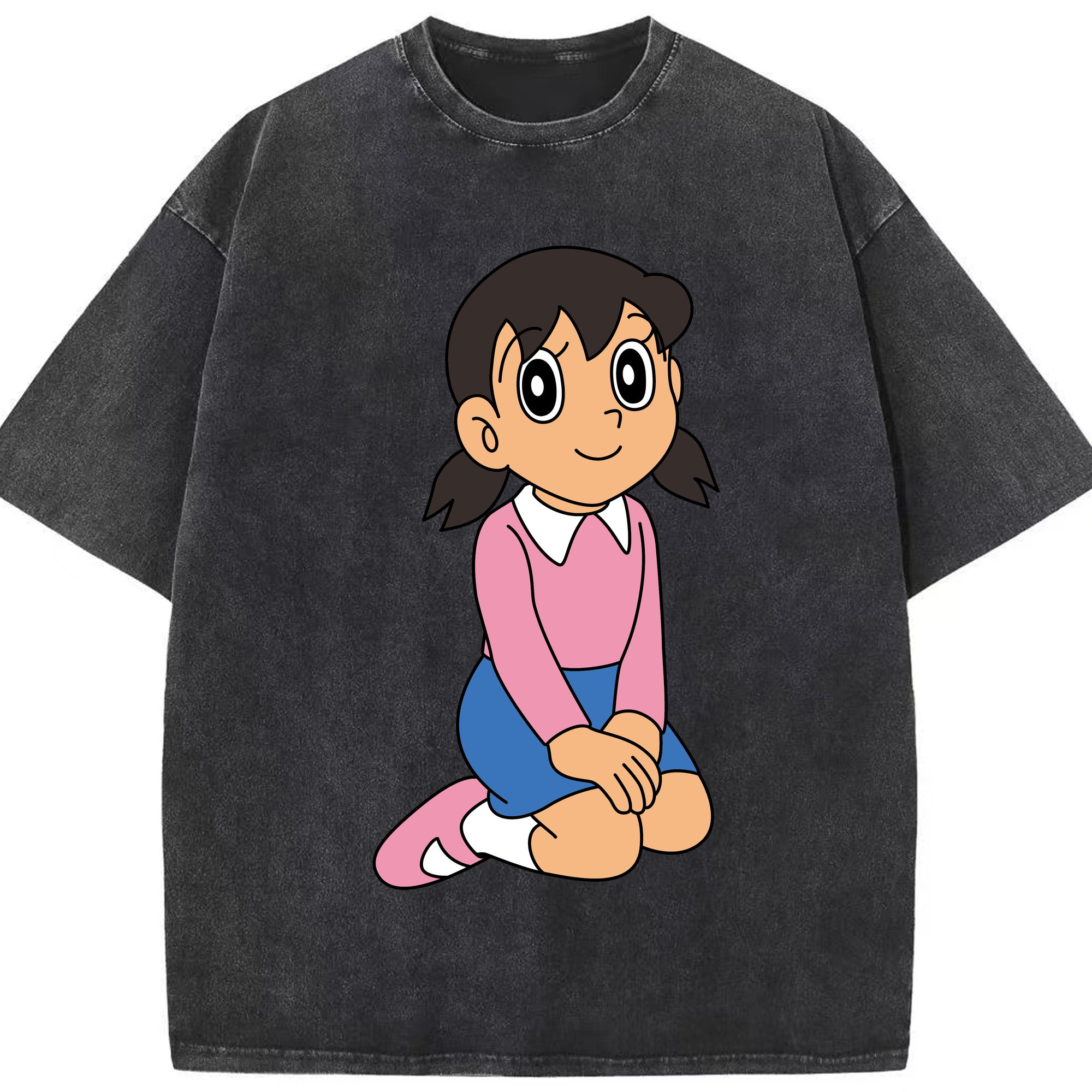 （画像用） ドラえもん みなもと しずか Doraemon Shizuka Minamoto 綿100% ヴィンテージ風 半袖Tシャツ（フロントプリント）