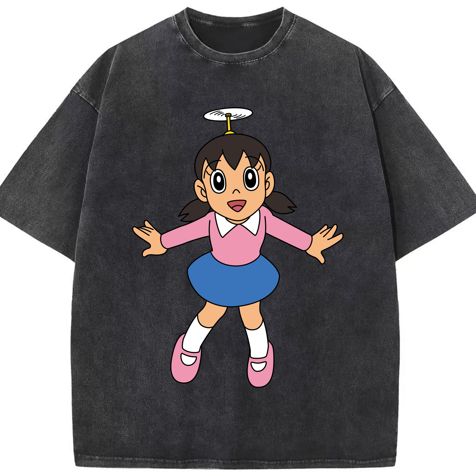 （画像用） ドラえもん みなもと しずか Doraemon Shizuka Minamoto 綿100% ヴィンテージ風 半袖Tシャツ（フロントプリント）