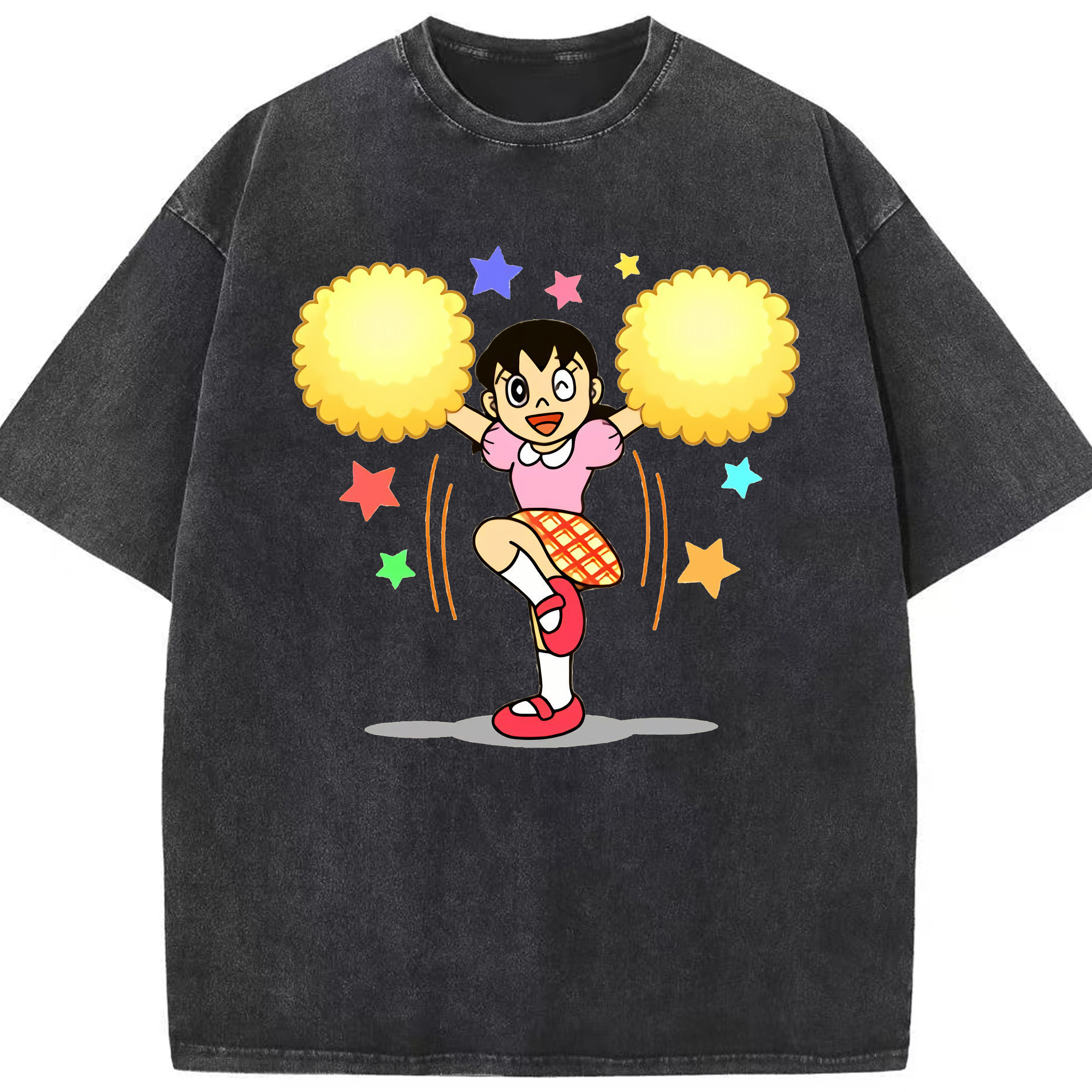 （画像用） ドラえもん みなもと しずか Doraemon Shizuka Minamoto 綿100% ヴィンテージ風 半袖Tシャツ（フロントプリント）