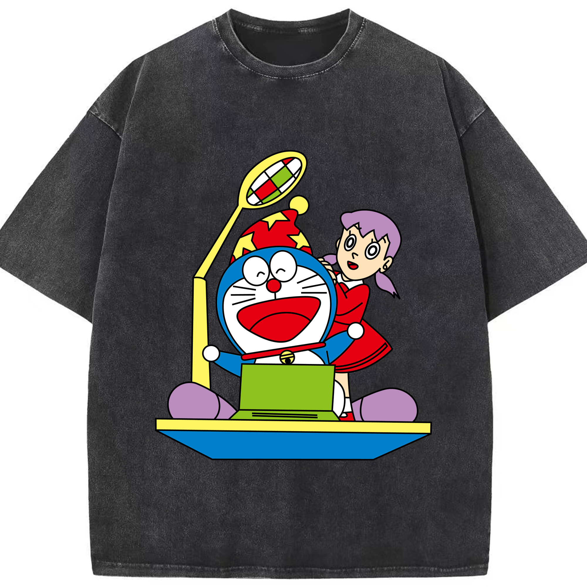 （画像用） ドラえもん みなもと しずか Doraemon Shizuka Minamoto 綿100% ヴィンテージ風 半袖Tシャツ（フロントプリント）