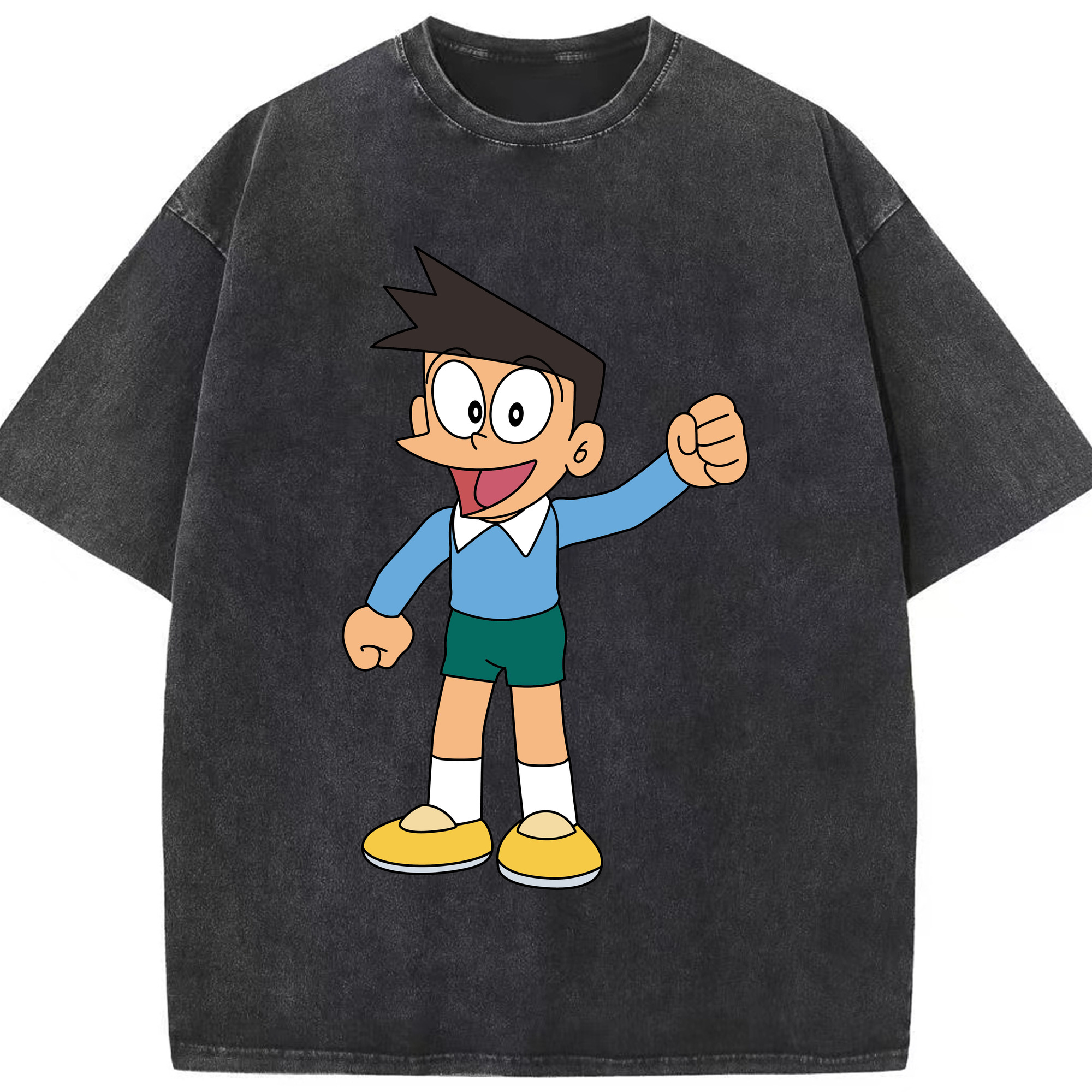 （画像用） ドラえもん 骨川 スネ夫 Doraemon Honekawa Suneo 綿100% ヴィンテージ風 半袖Tシャツ（フロントプリント）