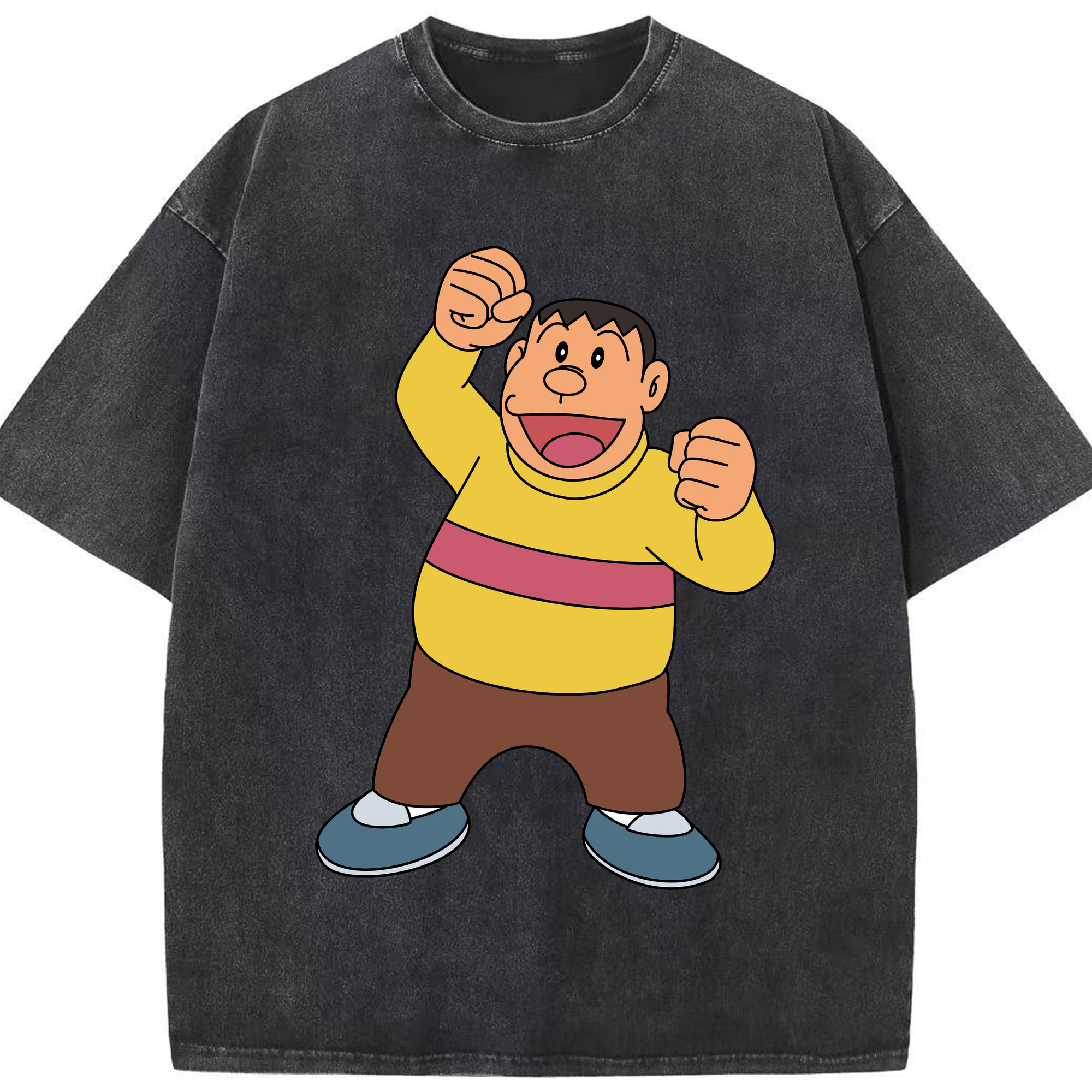 （画像用） ドラえもん 剛田武 Doraemon Gouta Takeshi 綿100% ヴィンテージ風 半袖Tシャツ（フロントプリント）