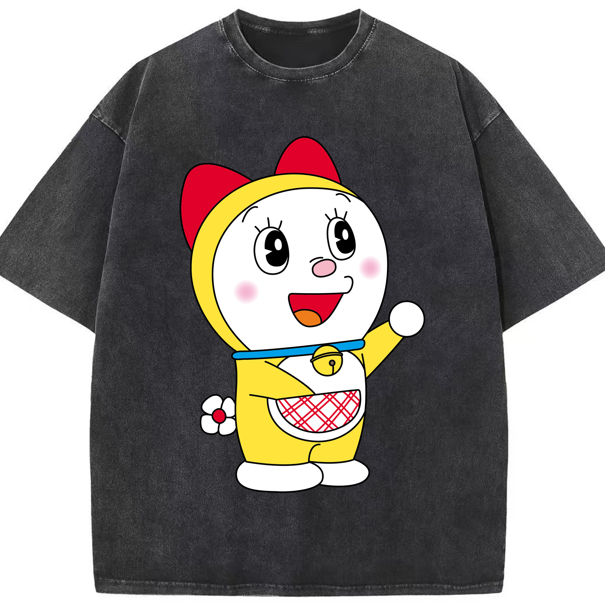 （画像用） ドラえもん ドラミ Doraemon Dorami 綿100% ヴィンテージ風 半袖Tシャツ（フロントプリント）