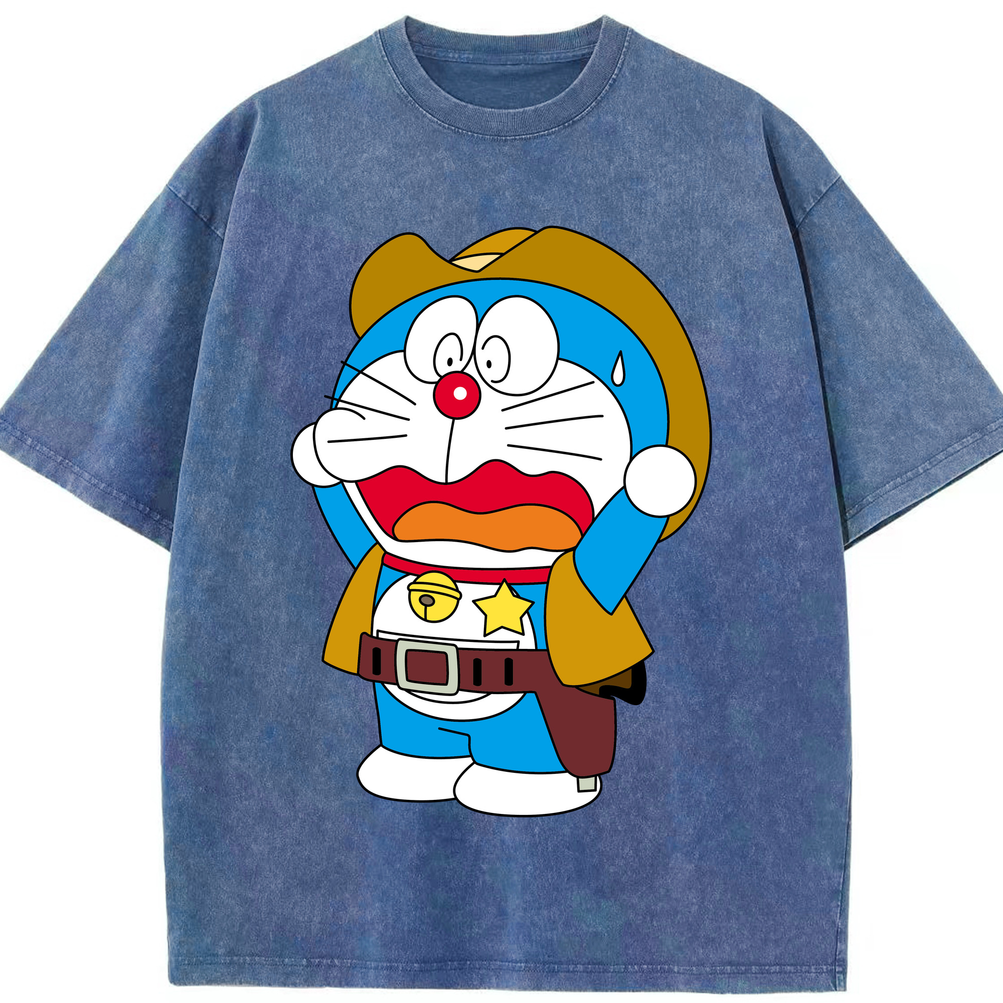 （画像用） ドラえもん Doraemon 綿100% ヴィンテージ風 半袖Tシャツ（フロントプリント）