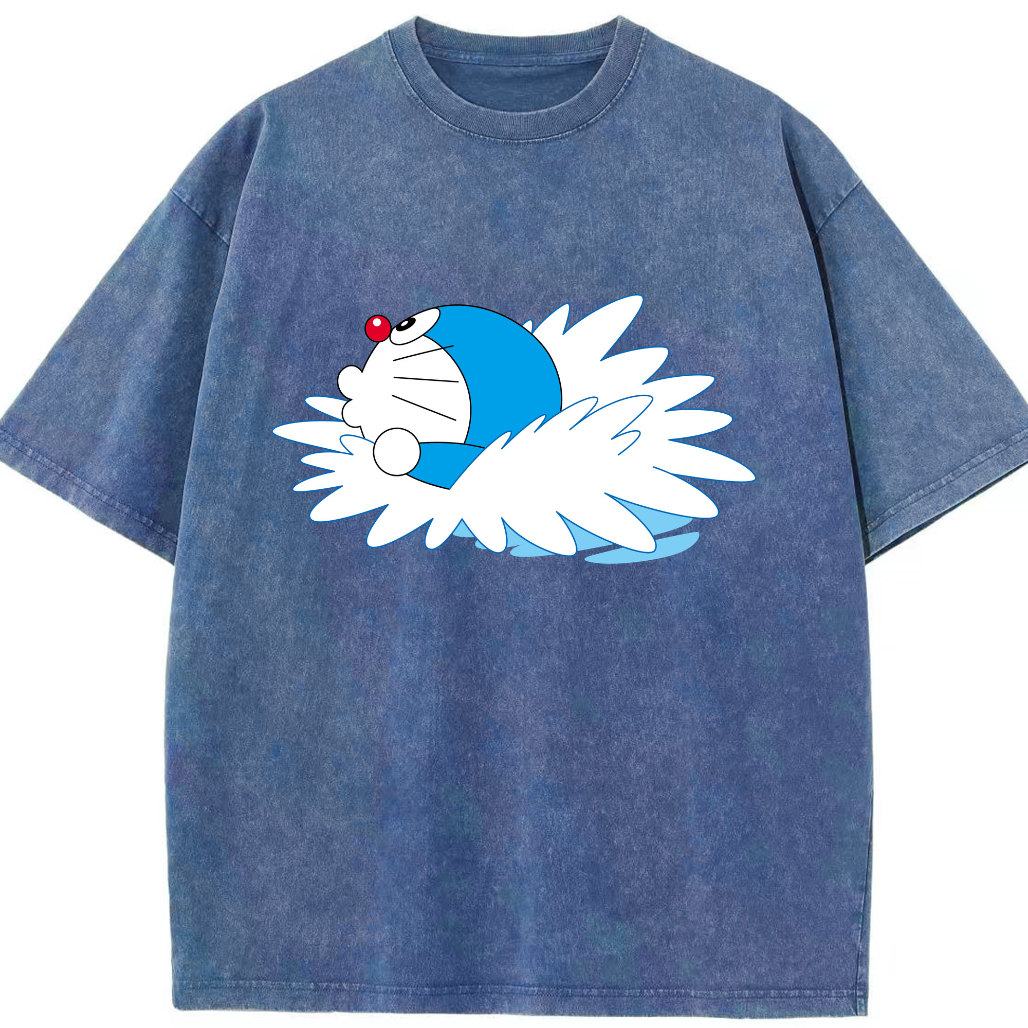 （画像用） ドラえもん Doraemon 綿100% ヴィンテージ風 半袖Tシャツ（フロントプリント）