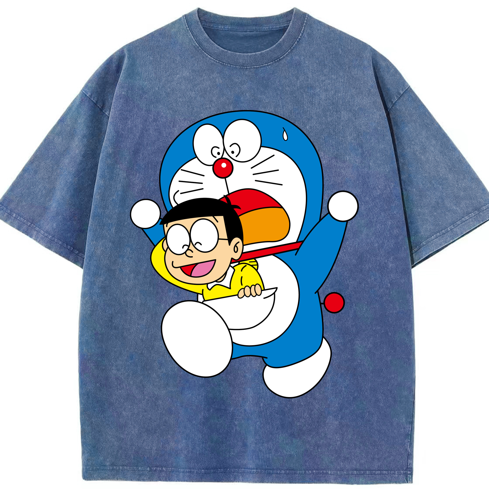 （画像用） ドラえもん Doraemon 綿100% ヴィンテージ風 半袖Tシャツ（フロントプリント）