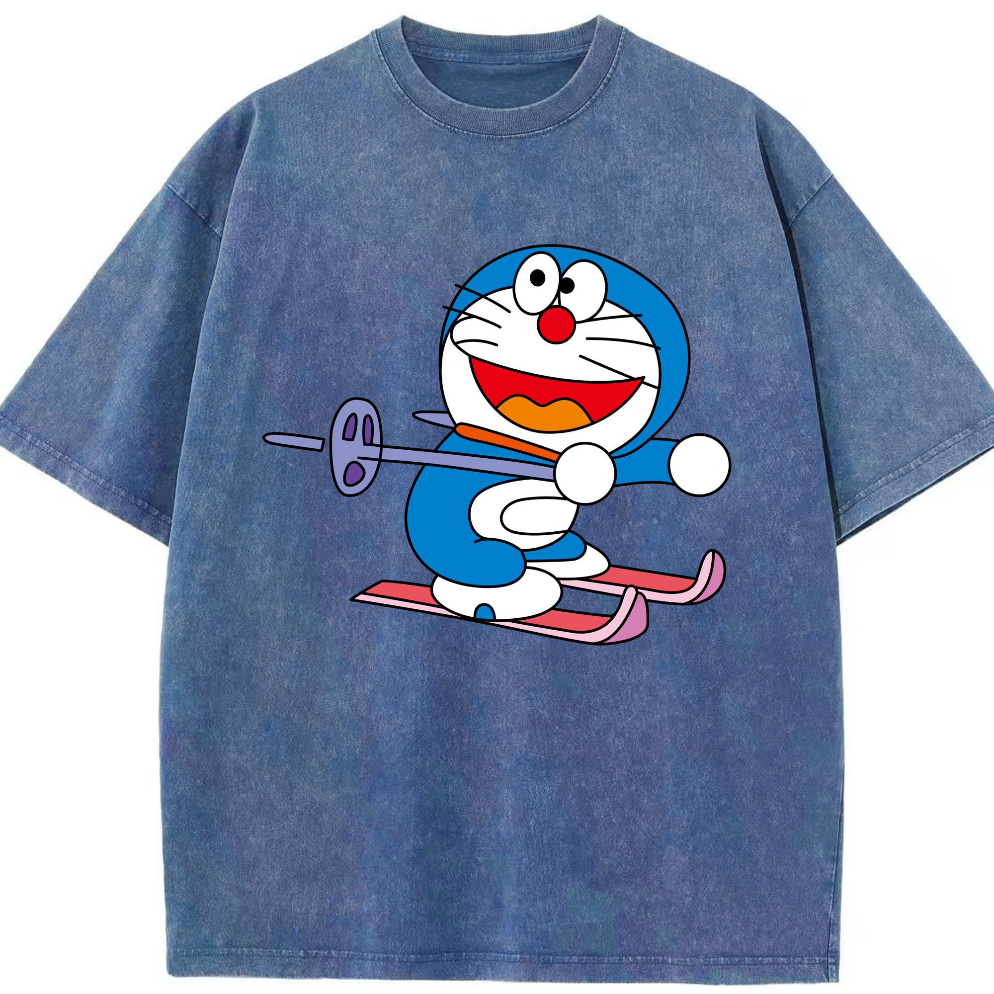 （画像用） ドラえもん Doraemon 綿100% ヴィンテージ風 半袖Tシャツ（フロントプリント）