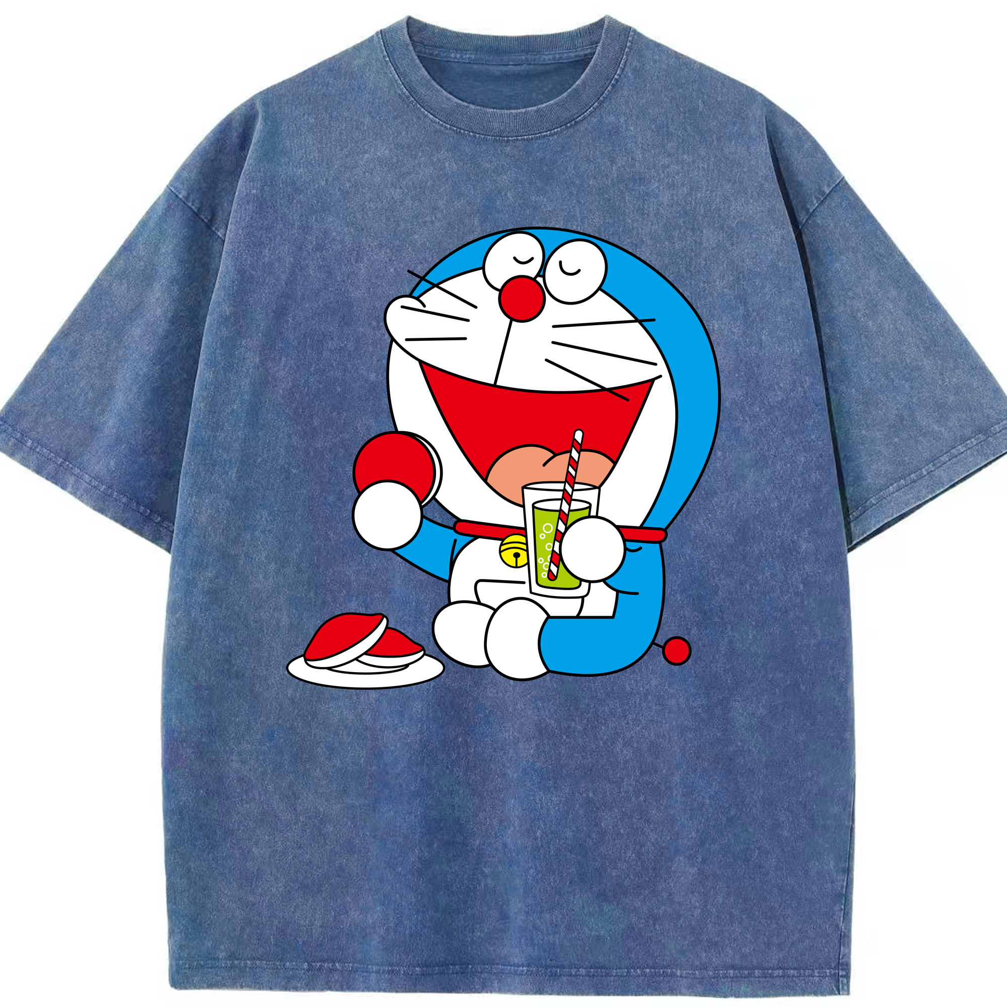 （画像用） ドラえもん Doraemon 綿100% ヴィンテージ風 半袖Tシャツ（フロントプリント）