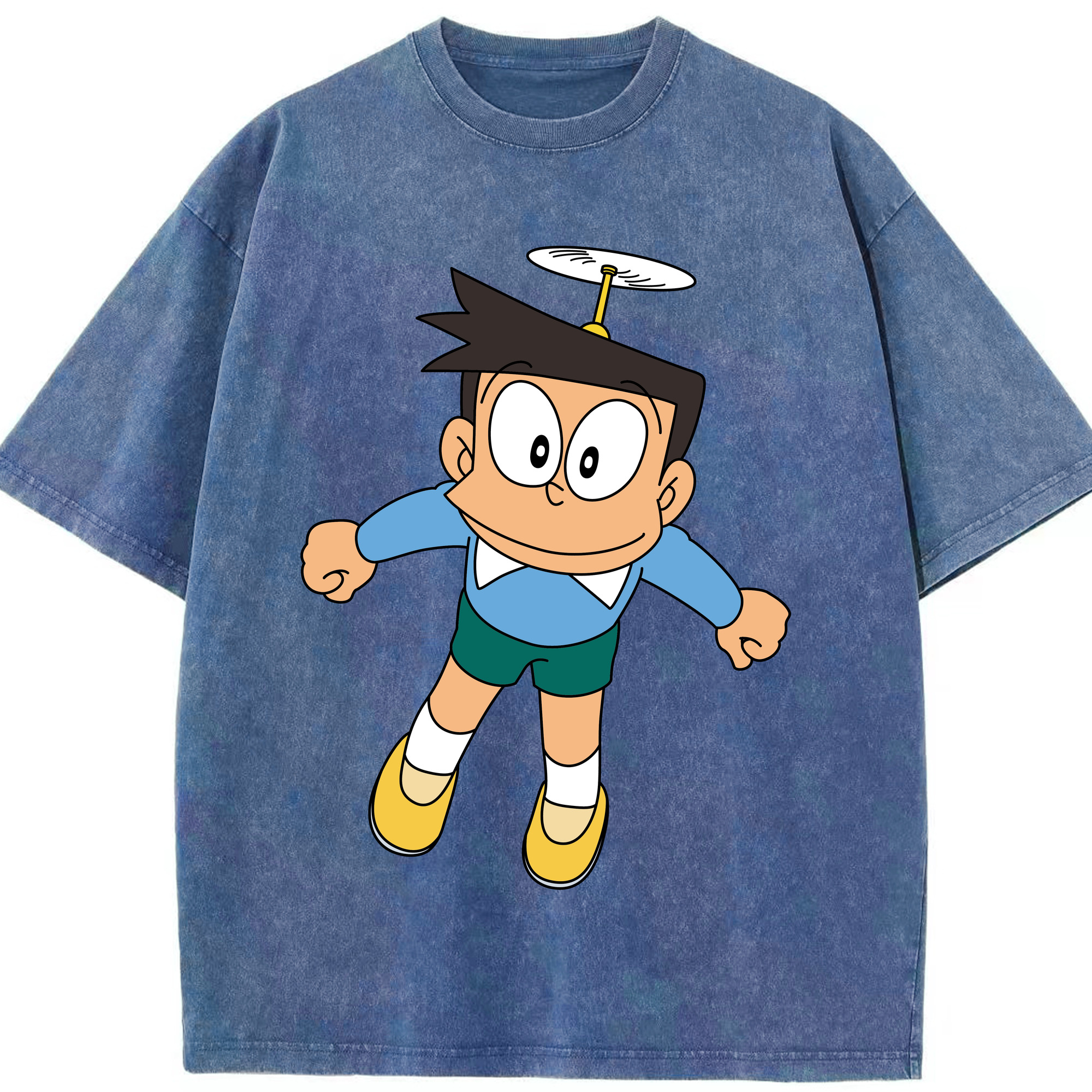 （画像用） ドラえもん 骨川 スネ夫 Doraemon Honekawa Suneo 綿100% ヴィンテージ風 半袖Tシャツ（フロントプリント）