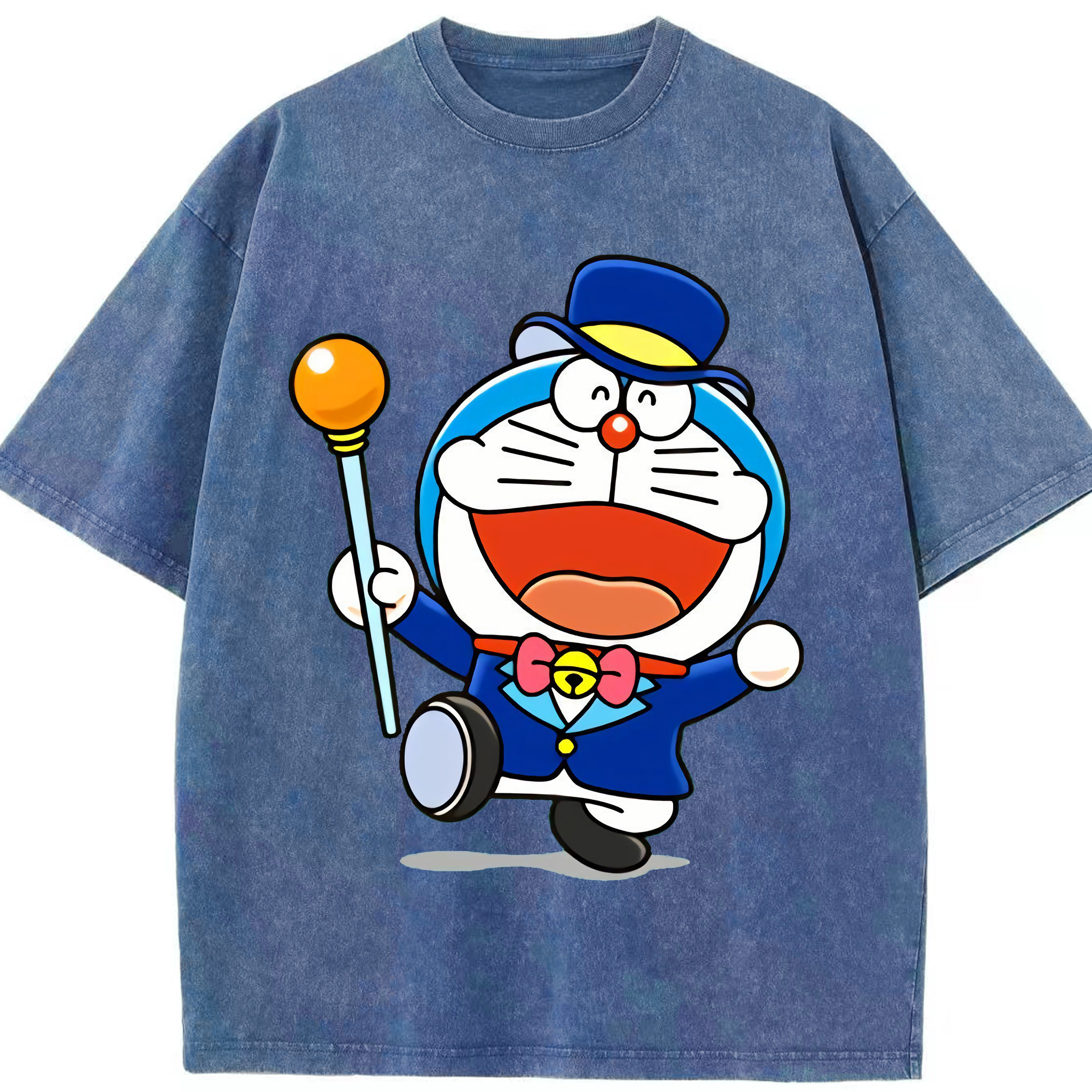 （画像用） ドラえもん Doraemon 綿100% ヴィンテージ風 半袖Tシャツ（フロントプリント）