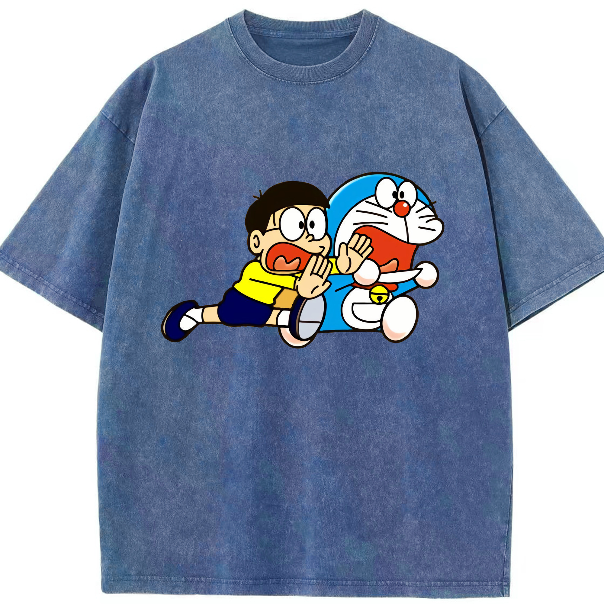 （画像用） ドラえもん Doraemon 綿100% ヴィンテージ風 半袖Tシャツ（フロントプリント）