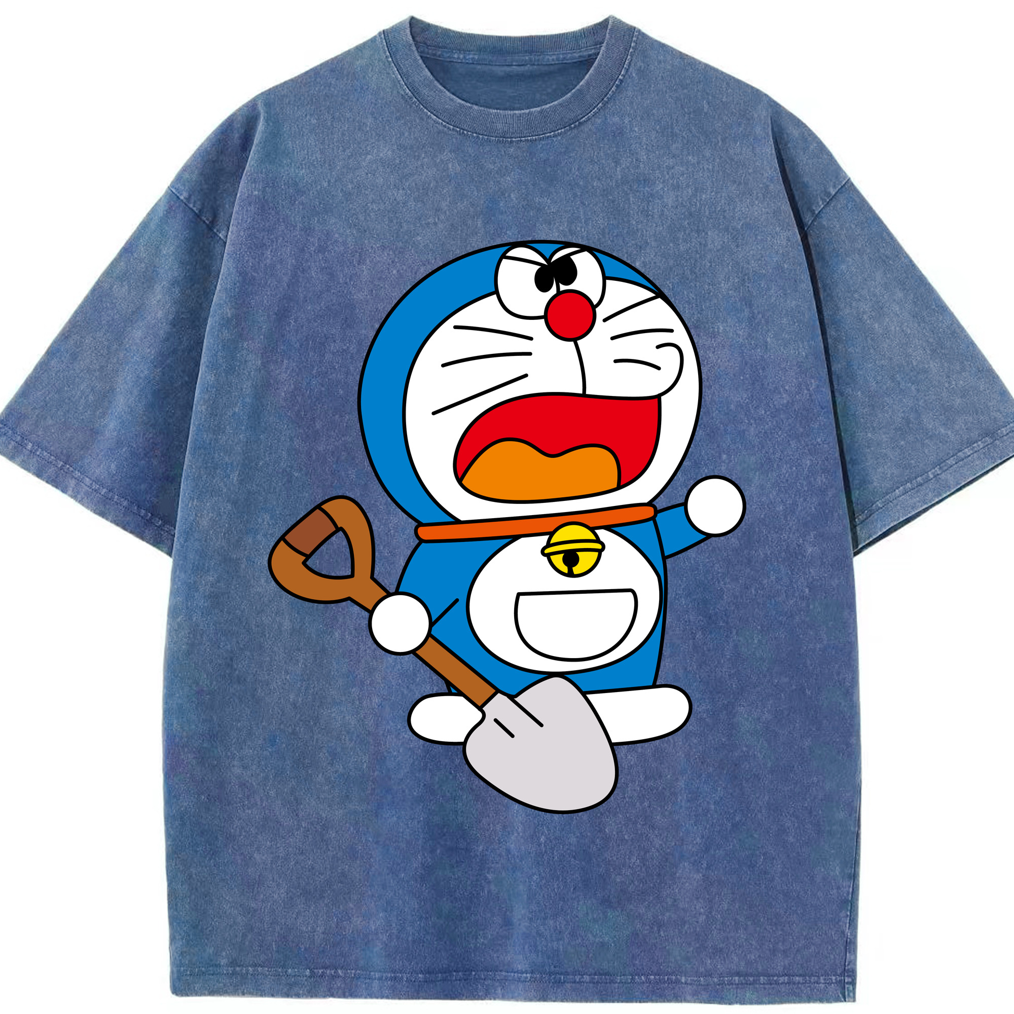 （画像用） ドラえもん Doraemon 綿100% ヴィンテージ風 半袖Tシャツ（フロントプリント）