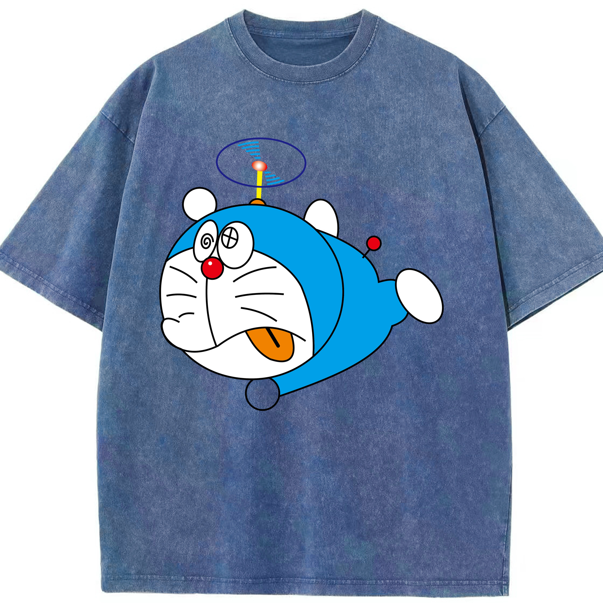 （画像用） ドラえもん Doraemon 綿100% ヴィンテージ風 半袖Tシャツ（フロントプリント）
