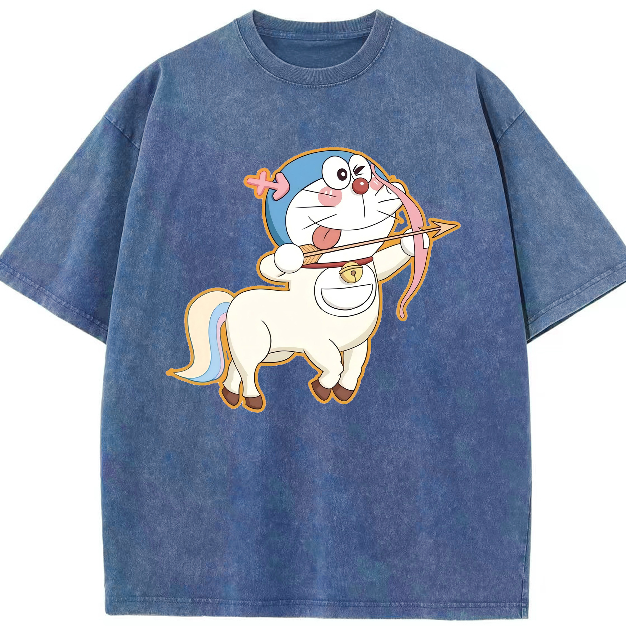 （画像用） ドラえもん Doraemon 綿100% ヴィンテージ風 半袖Tシャツ（フロントプリント）