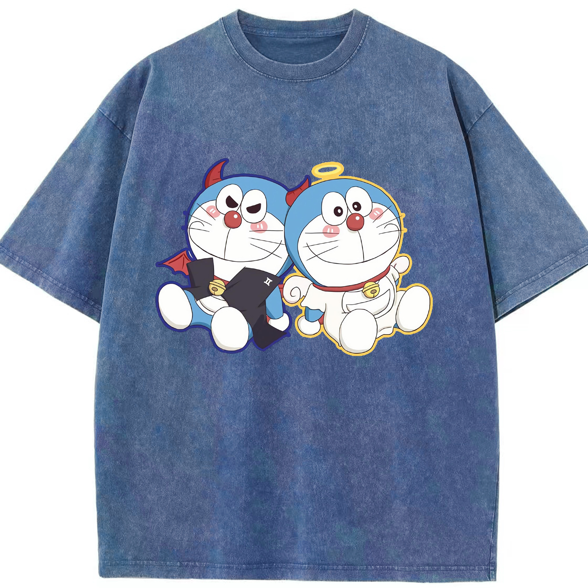 （画像用） ドラえもん Doraemon 綿100% ヴィンテージ風 半袖Tシャツ（フロントプリント）