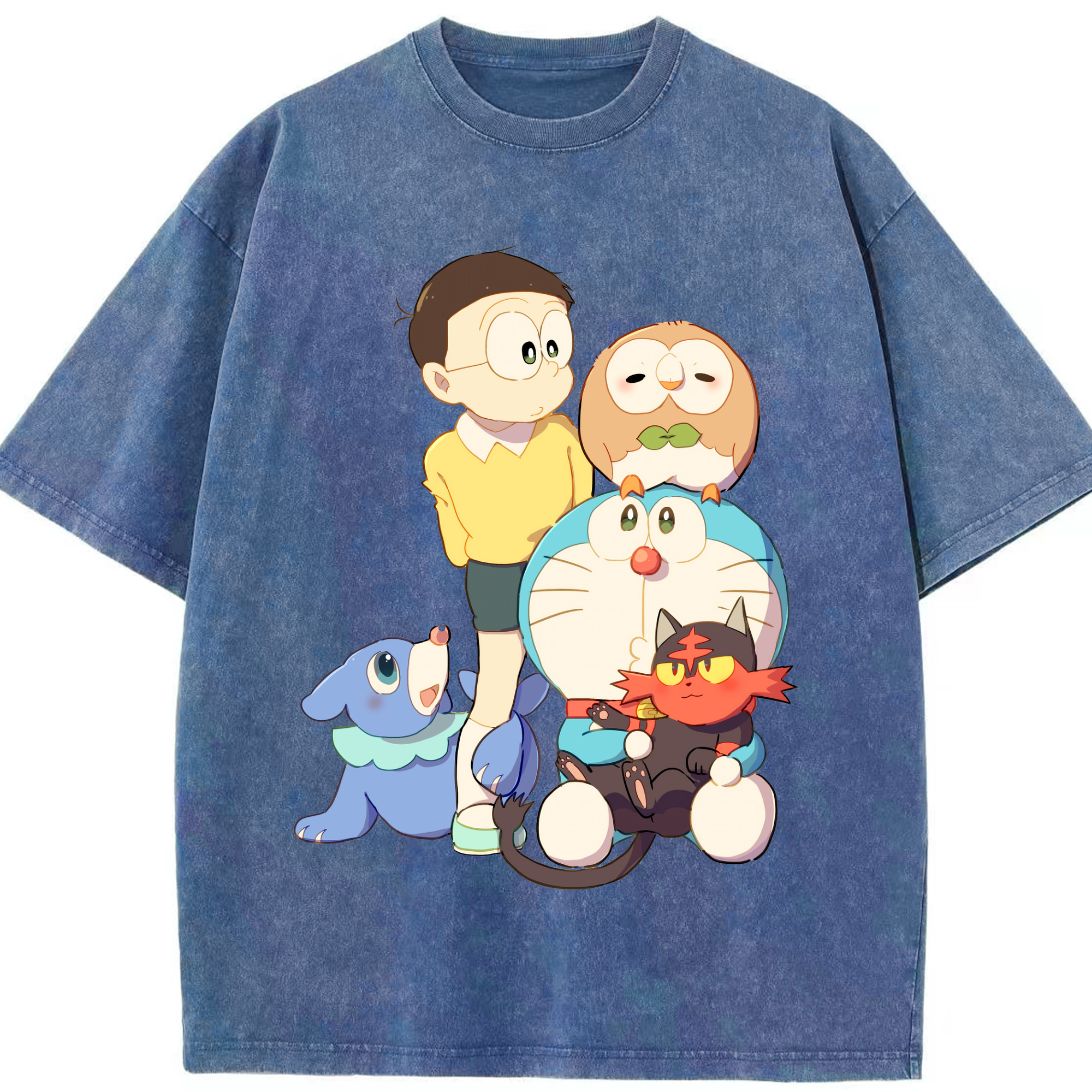 （画像用） ドラえもん Doraemon 綿100% ヴィンテージ風 半袖Tシャツ（フロントプリント）