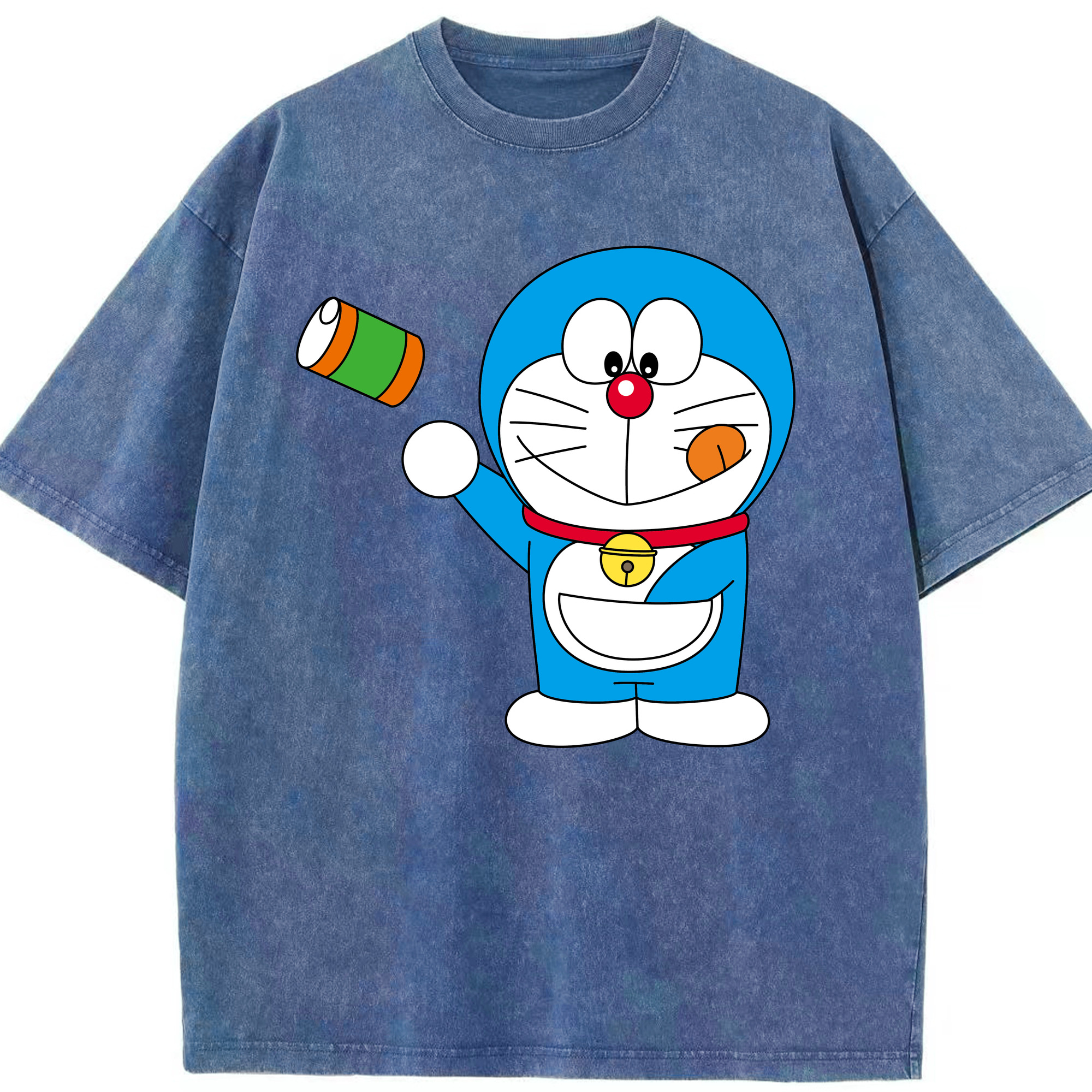 （画像用） ドラえもん Doraemon 綿100% ヴィンテージ風 半袖Tシャツ（フロントプリント）