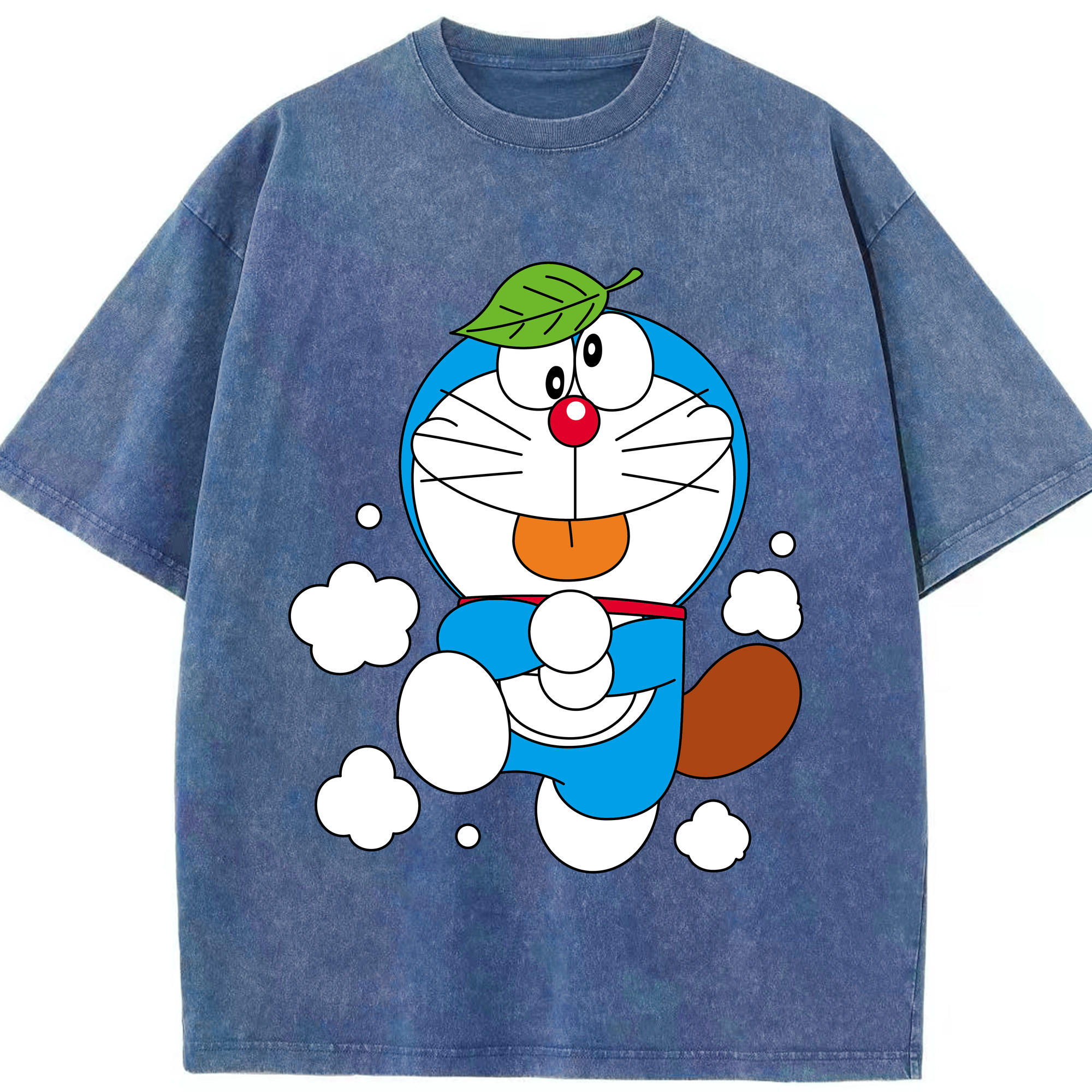 （画像用） ドラえもん Doraemon 綿100% ヴィンテージ風 半袖Tシャツ（フロントプリント）