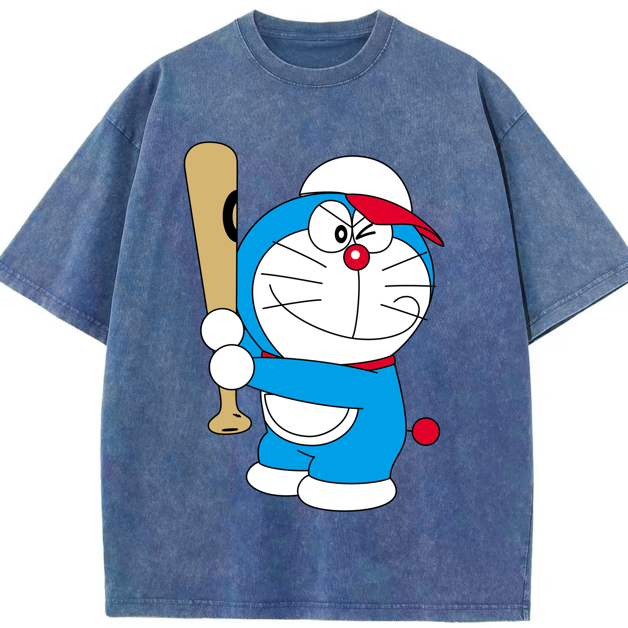 （画像用） ドラえもん Doraemon 綿100% ヴィンテージ風 半袖Tシャツ（フロントプリント）