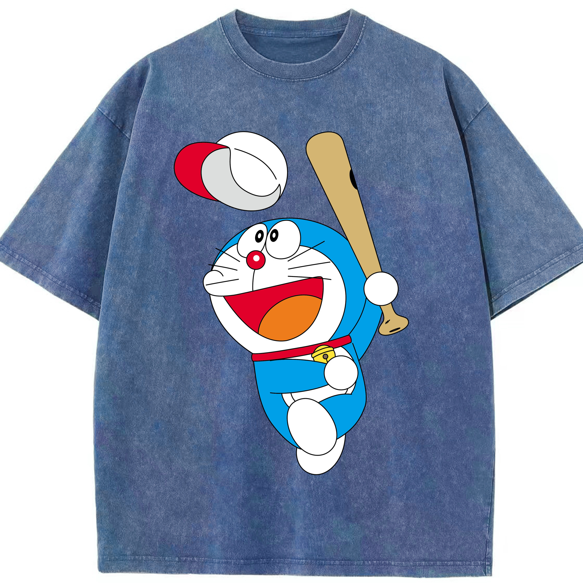 （画像用） ドラえもん Doraemon 綿100% ヴィンテージ風 半袖Tシャツ（フロントプリント）