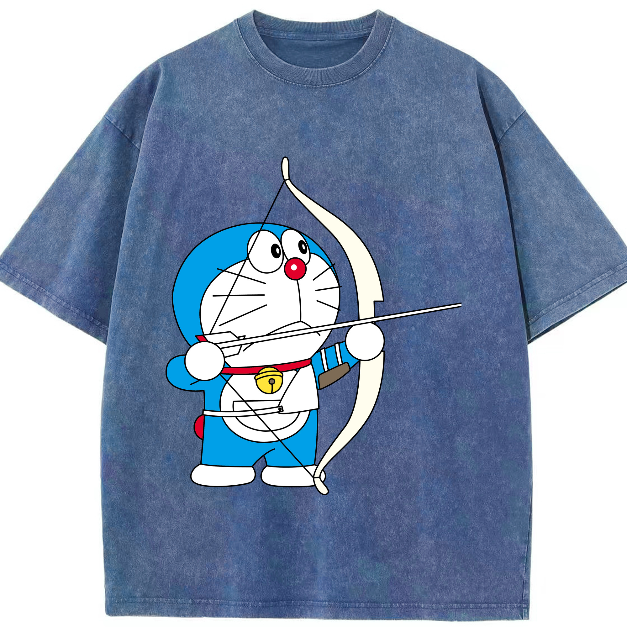 （画像用） ドラえもん Doraemon 綿100% ヴィンテージ風 半袖Tシャツ（フロントプリント）