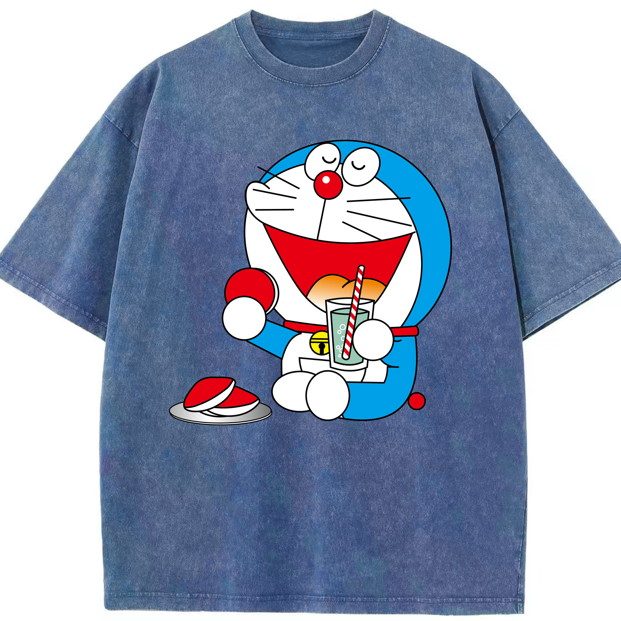 （画像用） ドラえもん Doraemon 綿100% ヴィンテージ風 半袖Tシャツ（フロントプリント）