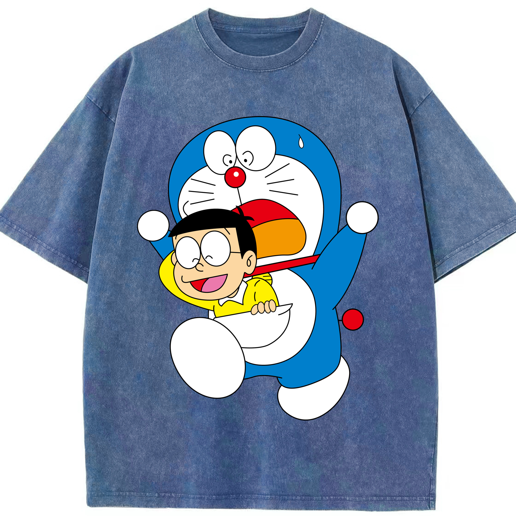 （画像用） ドラえもん Doraemon 綿100% ヴィンテージ風 半袖Tシャツ（フロントプリント）