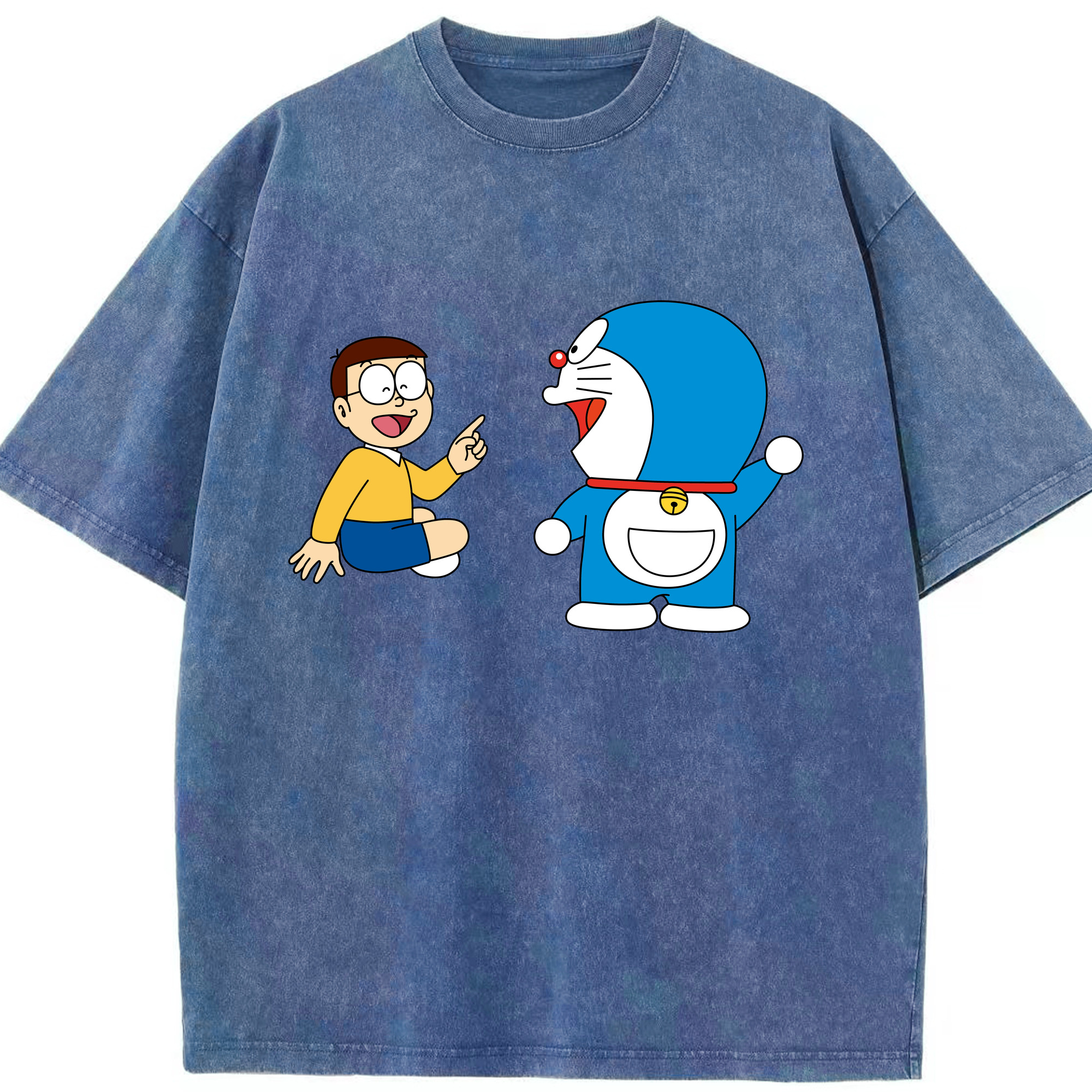 （画像用） ドラえもん Doraemon 綿100% ヴィンテージ風 半袖Tシャツ（フロントプリント）
