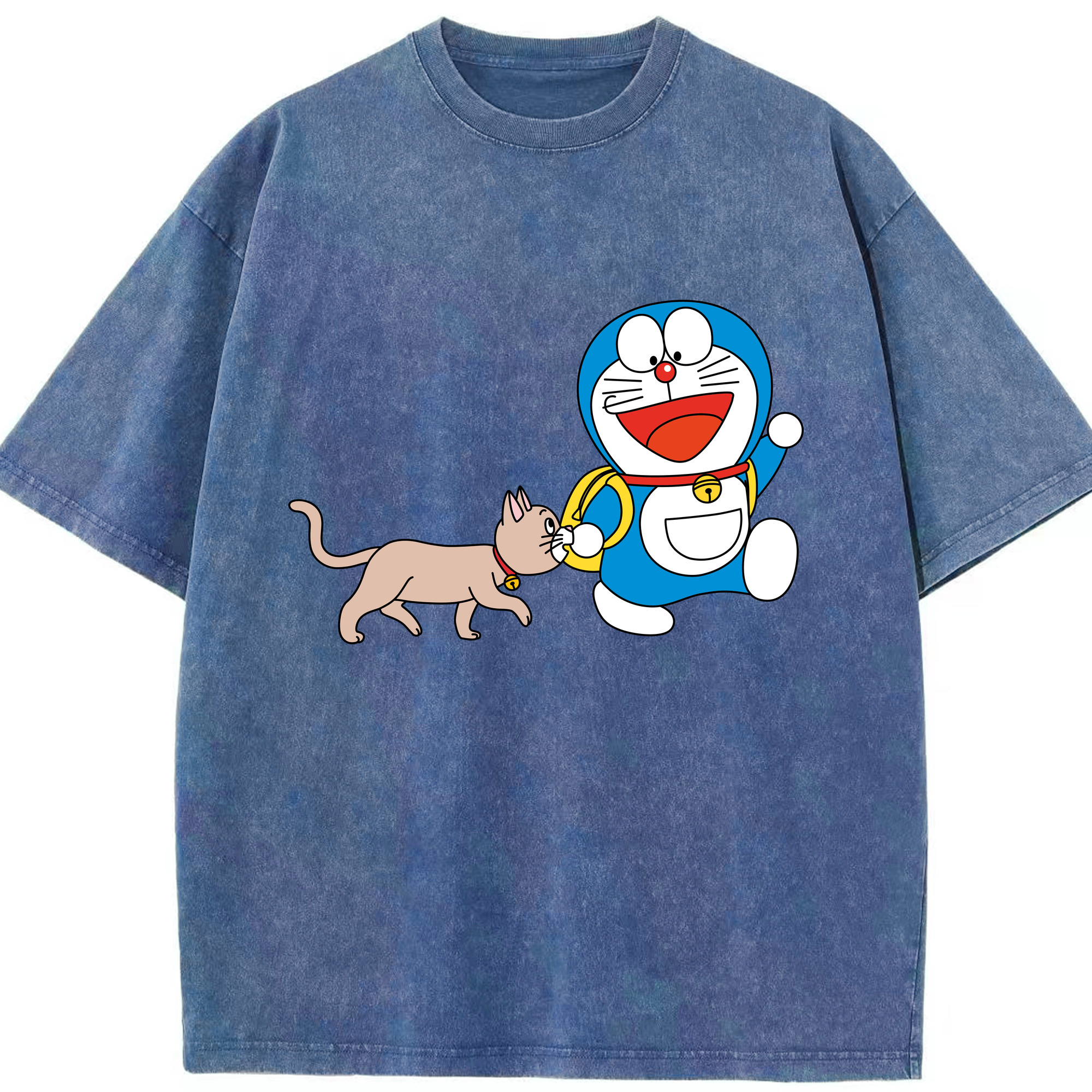 （画像用） ドラえもん Doraemon 綿100% ヴィンテージ風 半袖Tシャツ（フロントプリント）