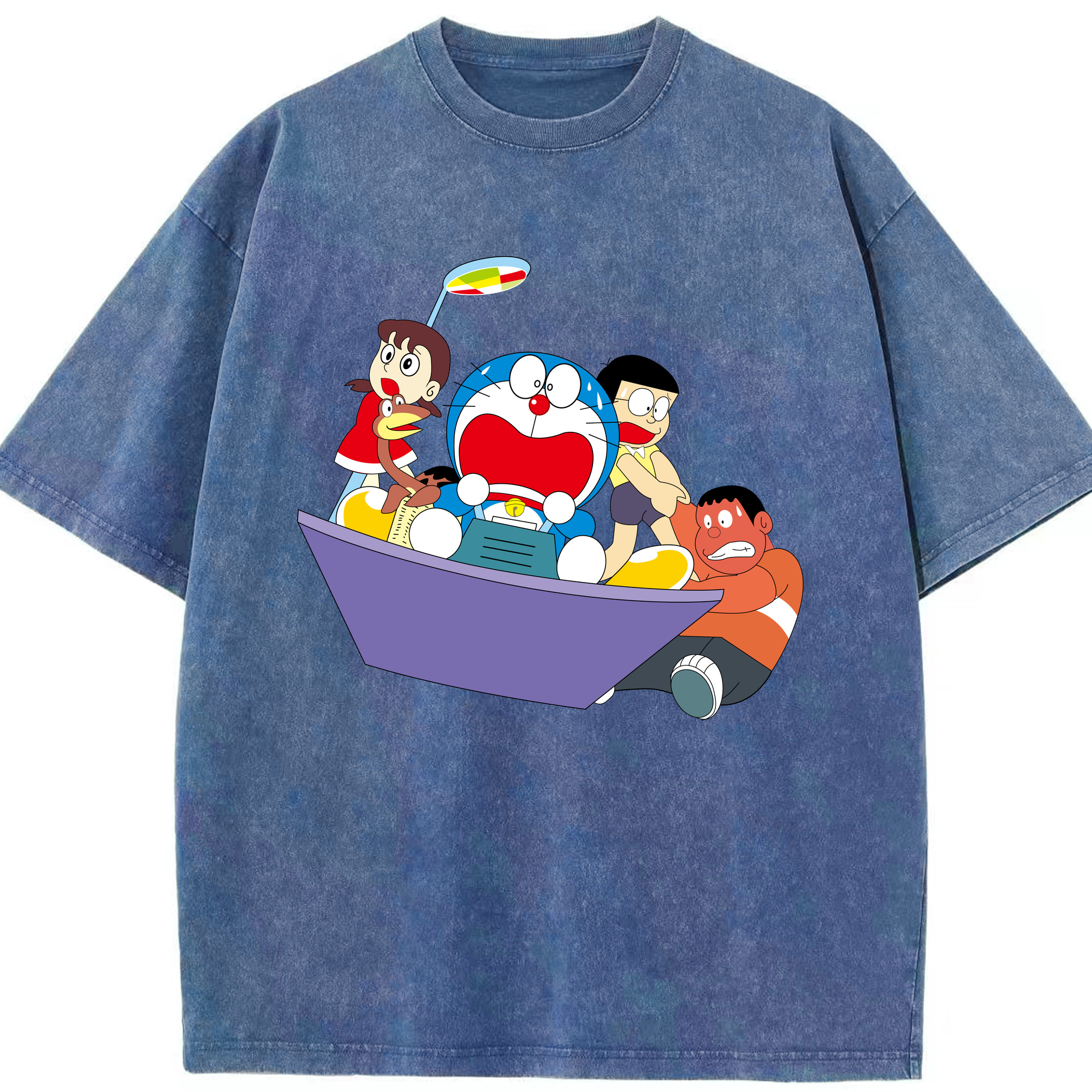 （画像用） ドラえもん Doraemon 綿100% ヴィンテージ風 半袖Tシャツ（フロントプリント）