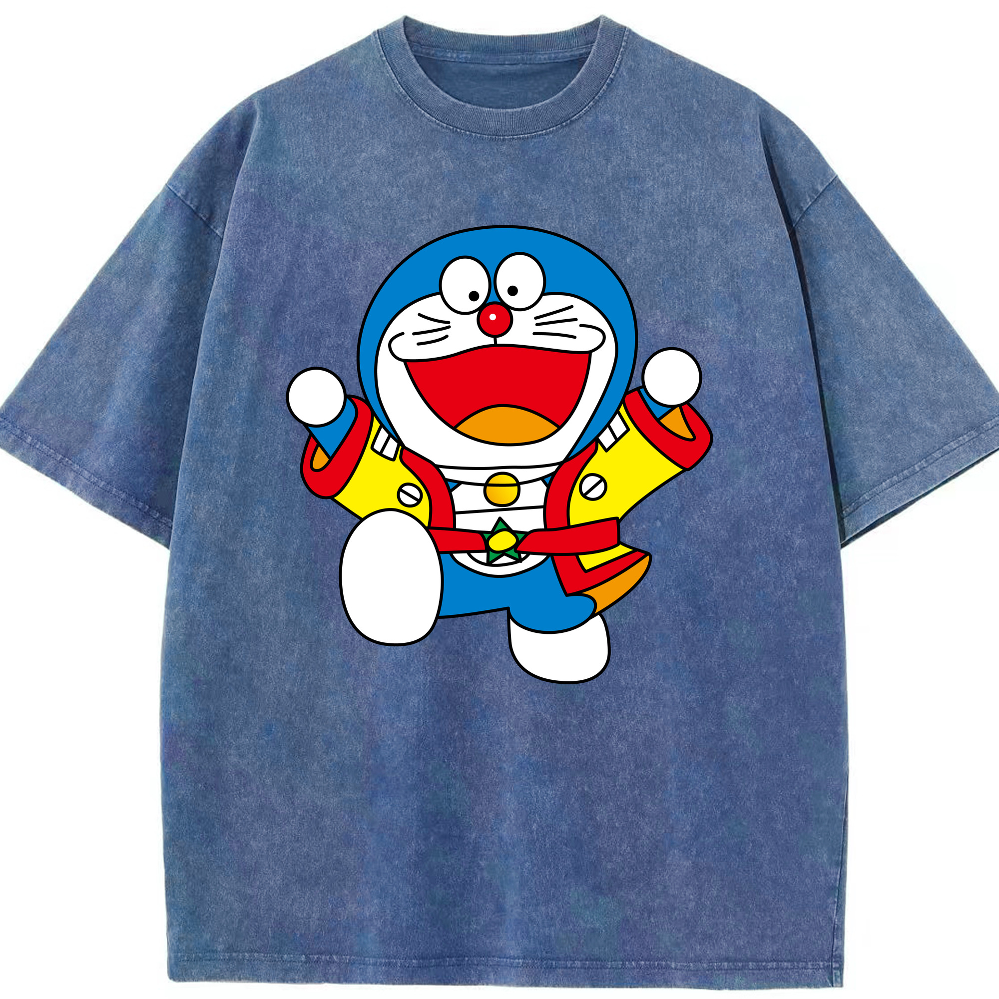 （画像用） ドラえもん Doraemon 綿100% ヴィンテージ風 半袖Tシャツ（フロントプリント）