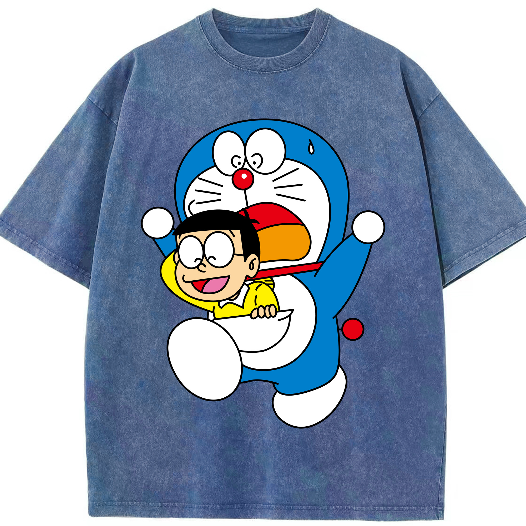 （画像用） ドラえもん Doraemon 綿100% ヴィンテージ風 半袖Tシャツ（フロントプリント）