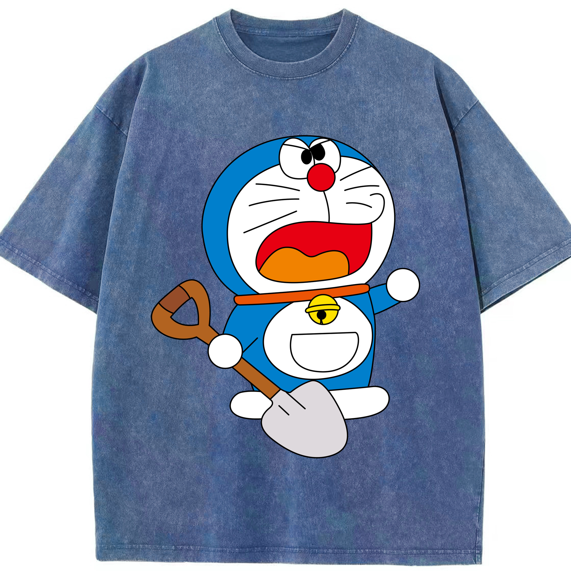 （画像用） ドラえもん Doraemon 綿100% ヴィンテージ風 半袖Tシャツ（フロントプリント）