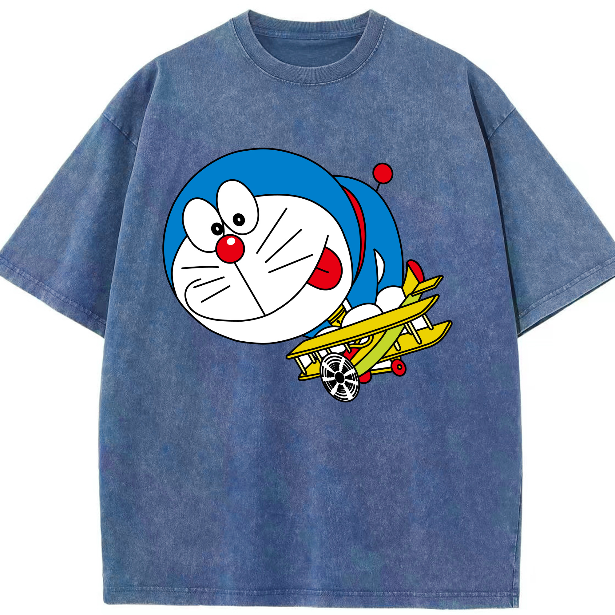 （画像用） ドラえもん Doraemon 綿100% ヴィンテージ風 半袖Tシャツ（フロントプリント）