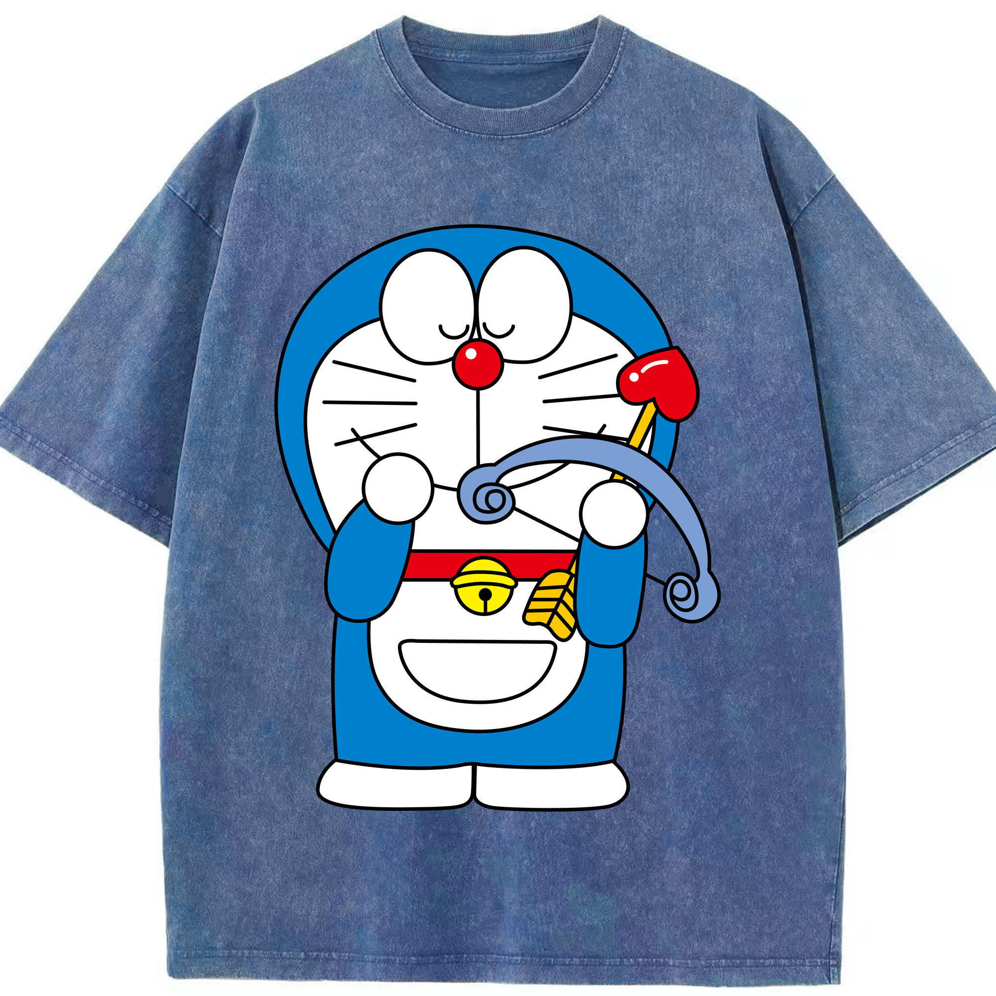 （画像用） ドラえもん Doraemon 綿100% ヴィンテージ風 半袖Tシャツ（フロントプリント）