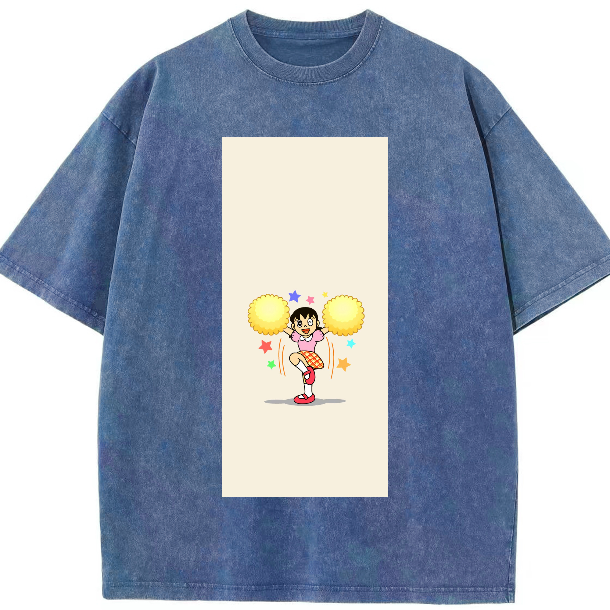 （画像用） ドラえもん みなもと しずか Doraemon Shizuka Minamoto 綿100% ヴィンテージ風 半袖Tシャツ（フロントプリント）