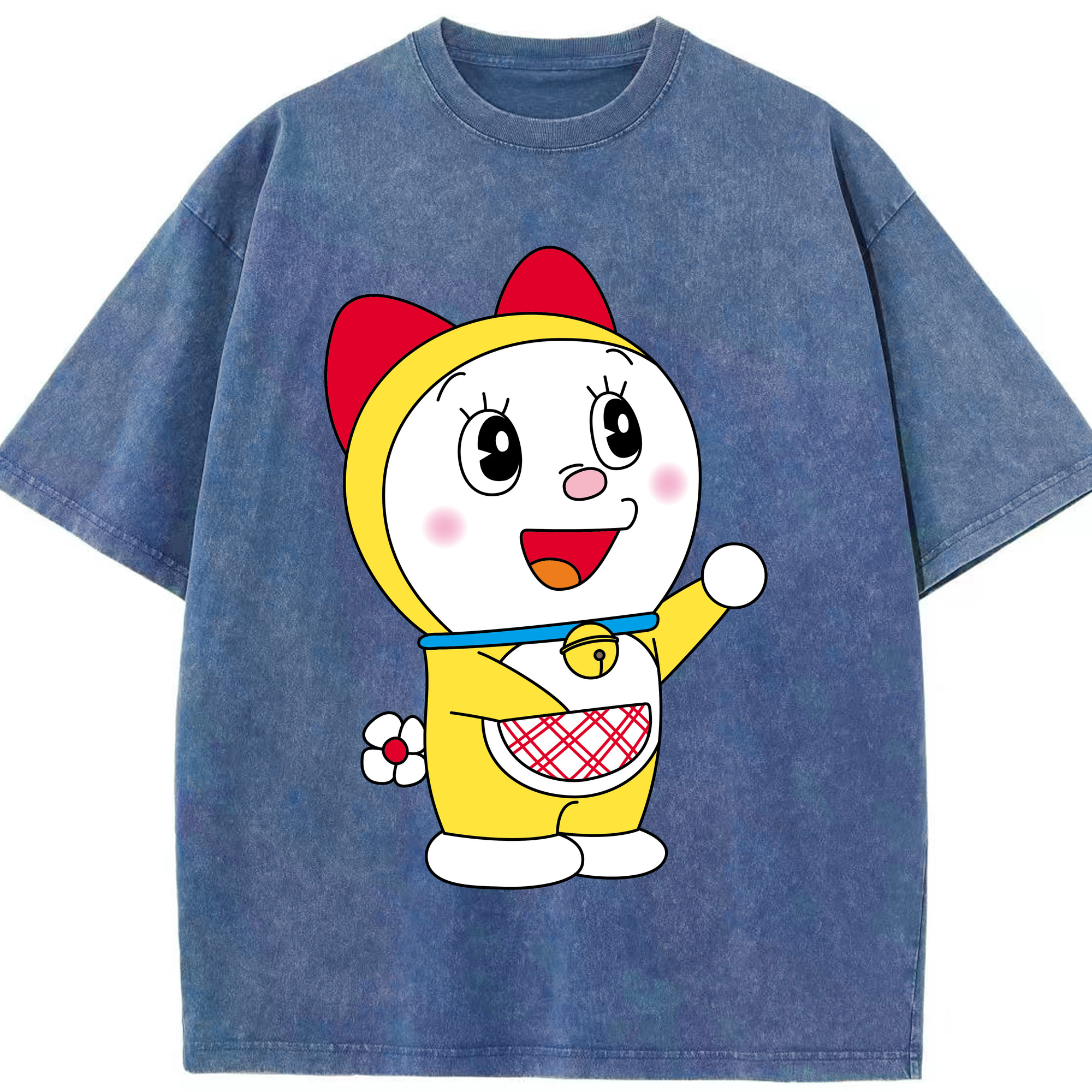（画像用） ドラえもん ドラミ Doraemon Dorami 綿100% ヴィンテージ風 半袖Tシャツ（フロントプリント）