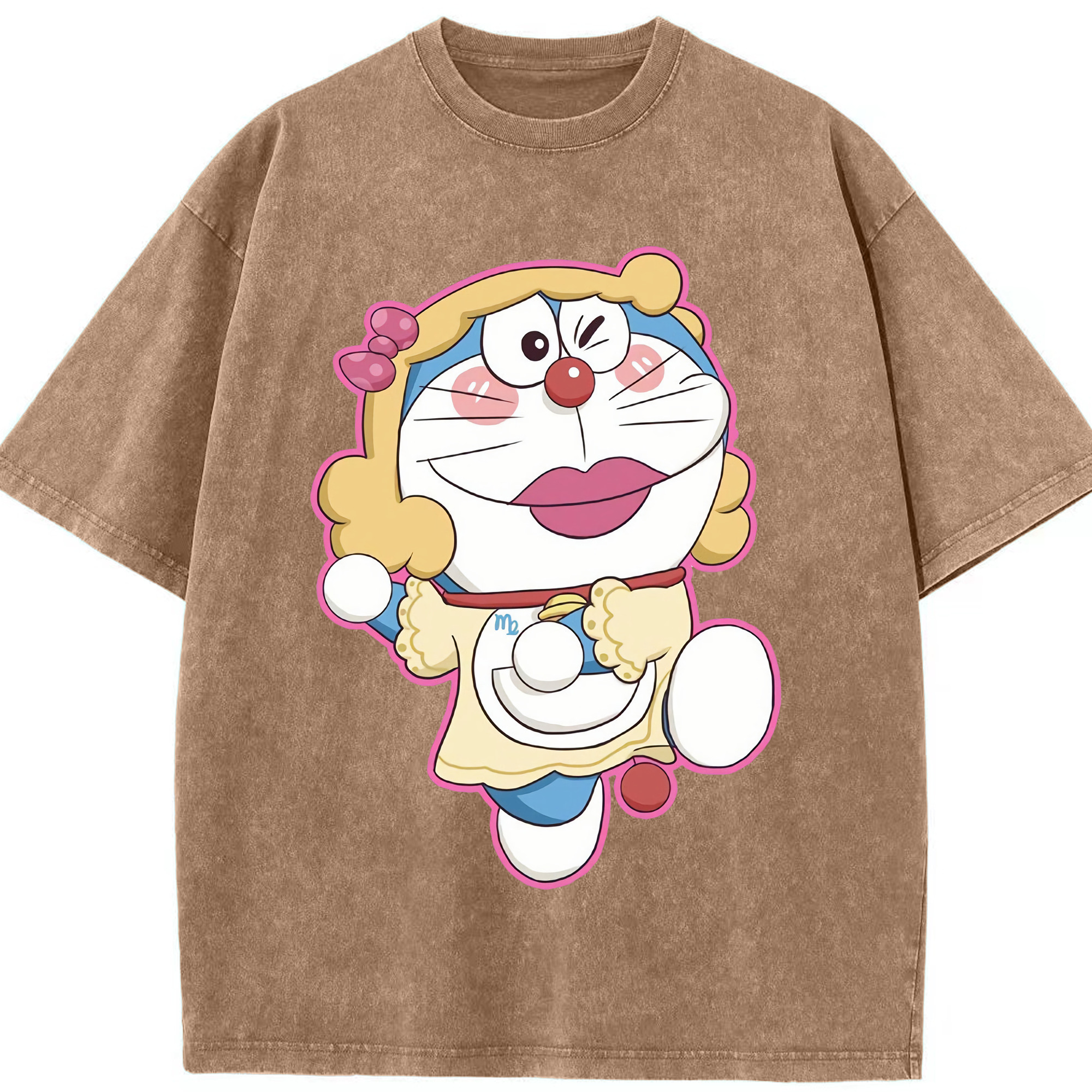 （画像用） ドラえもん Doraemon 綿100% ヴィンテージ風 半袖Tシャツ（フロントプリント）