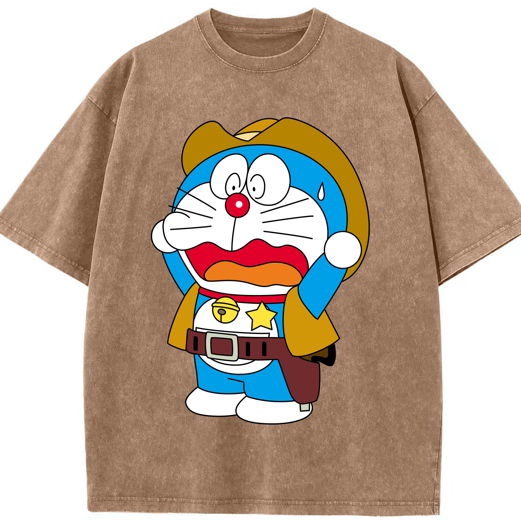 （画像用） ドラえもん Doraemon 綿100% ヴィンテージ風 半袖Tシャツ（フロントプリント）