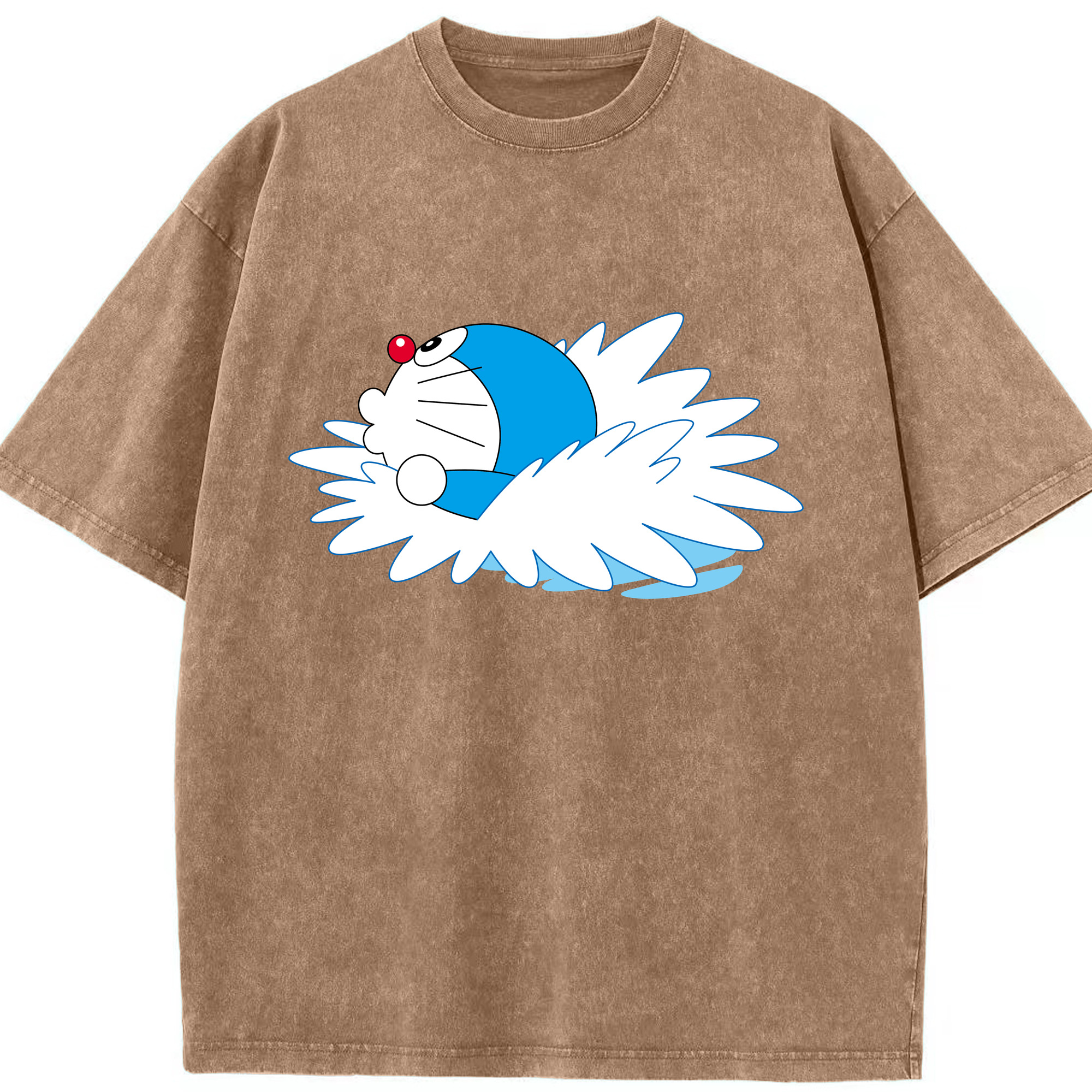 （画像用） ドラえもん Doraemon 綿100% ヴィンテージ風 半袖Tシャツ（フロントプリント）