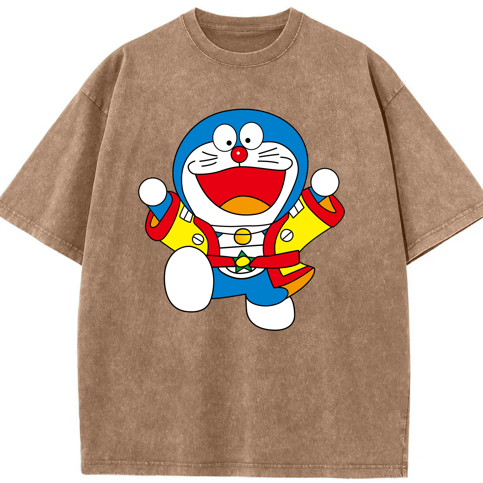 （画像用） ドラえもん Doraemon 綿100% ヴィンテージ風 半袖Tシャツ（フロントプリント）
