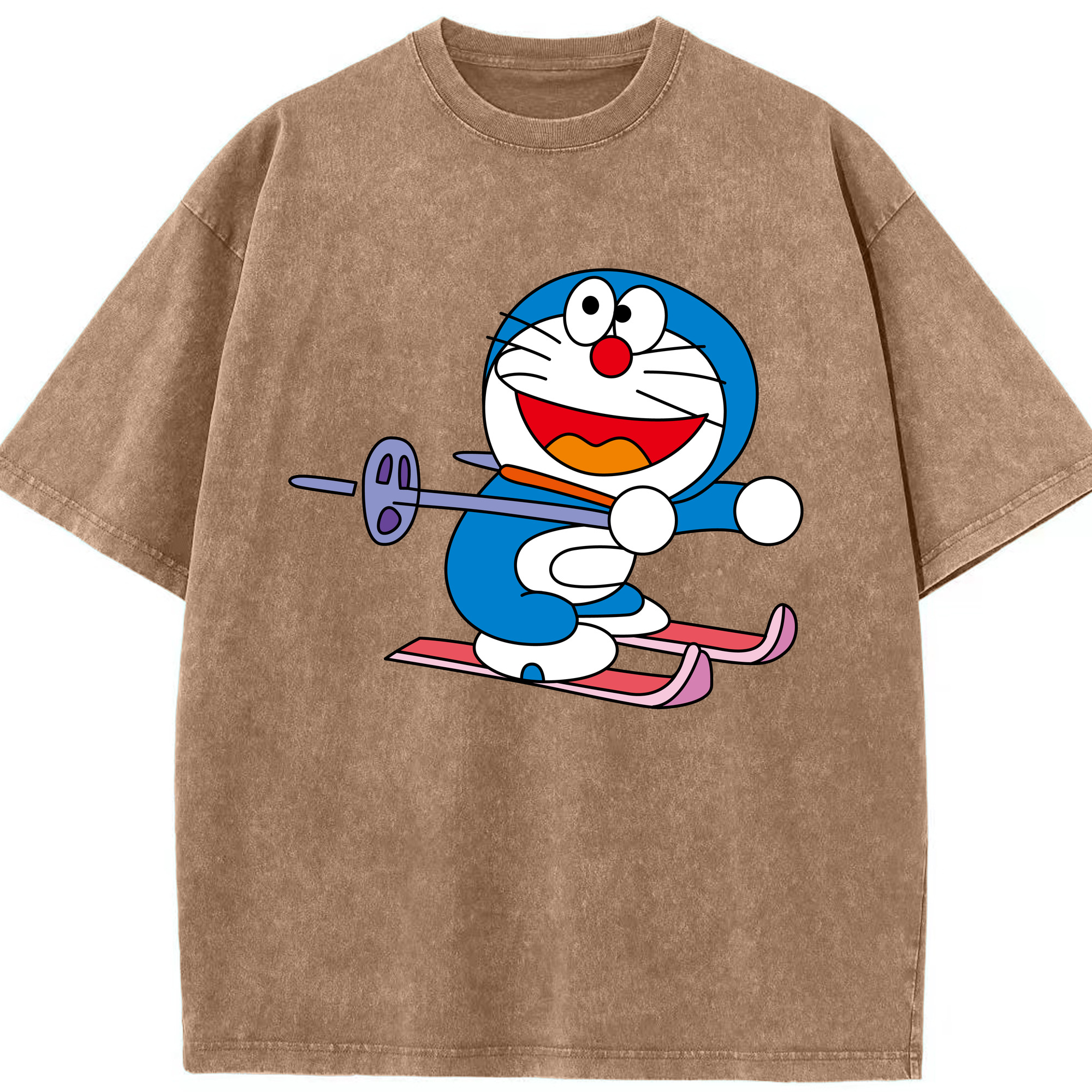 （画像用） ドラえもん Doraemon 綿100% ヴィンテージ風 半袖Tシャツ（フロントプリント）