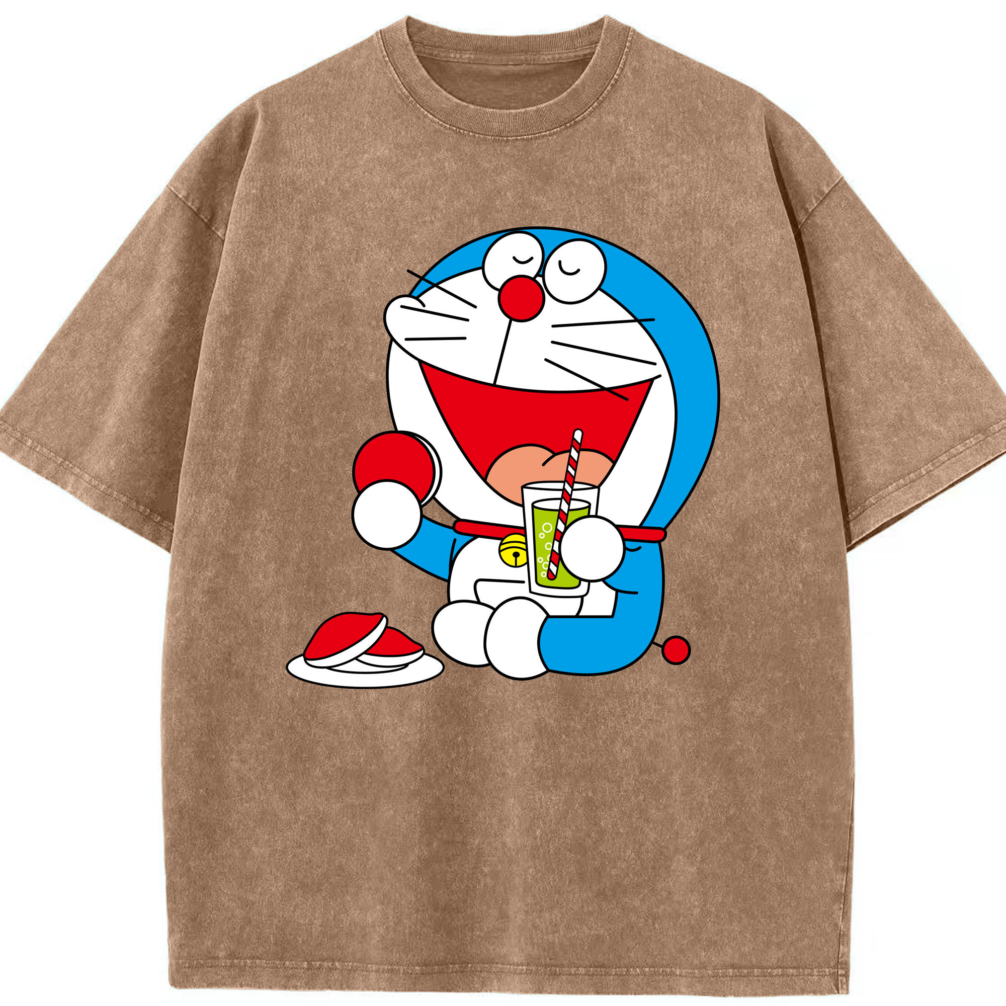 （画像用） ドラえもん Doraemon 綿100% ヴィンテージ風 半袖Tシャツ（フロントプリント）