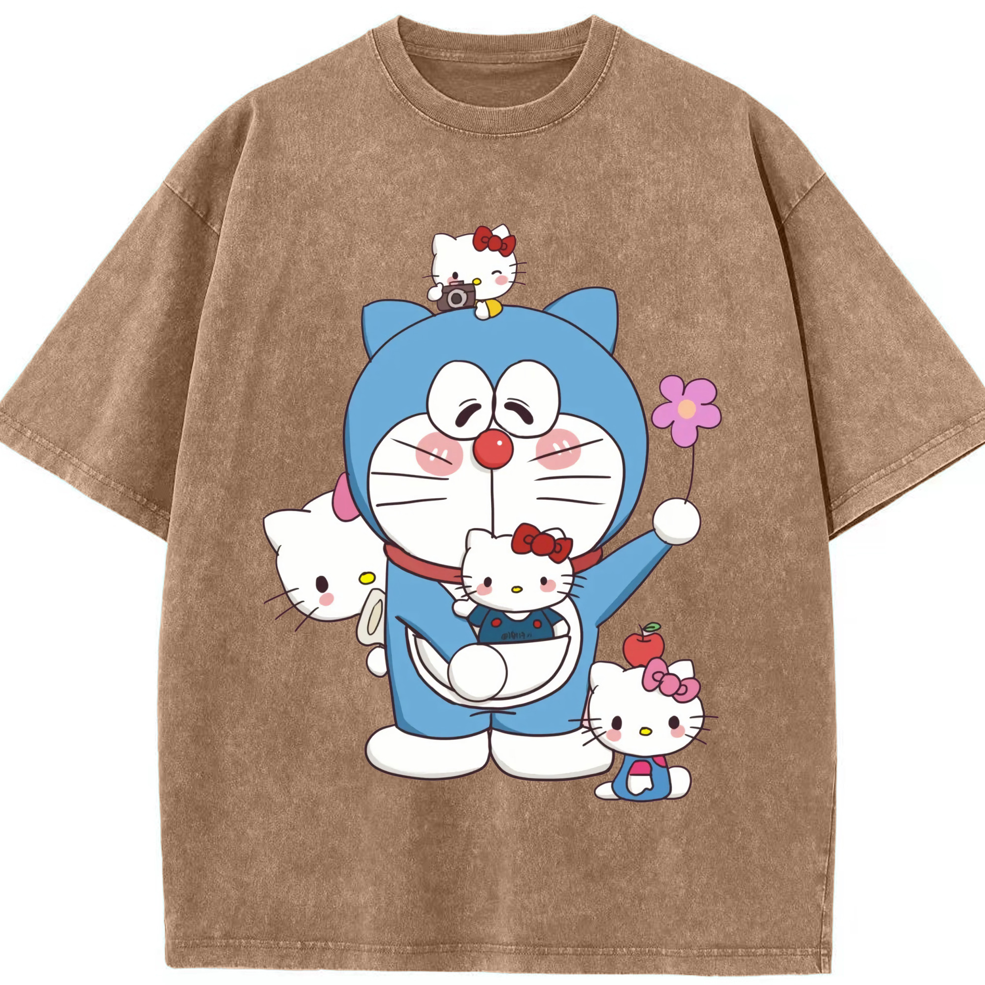 （画像用） ドラえもん Doraemon 綿100% ヴィンテージ風 半袖Tシャツ（フロントプリント）