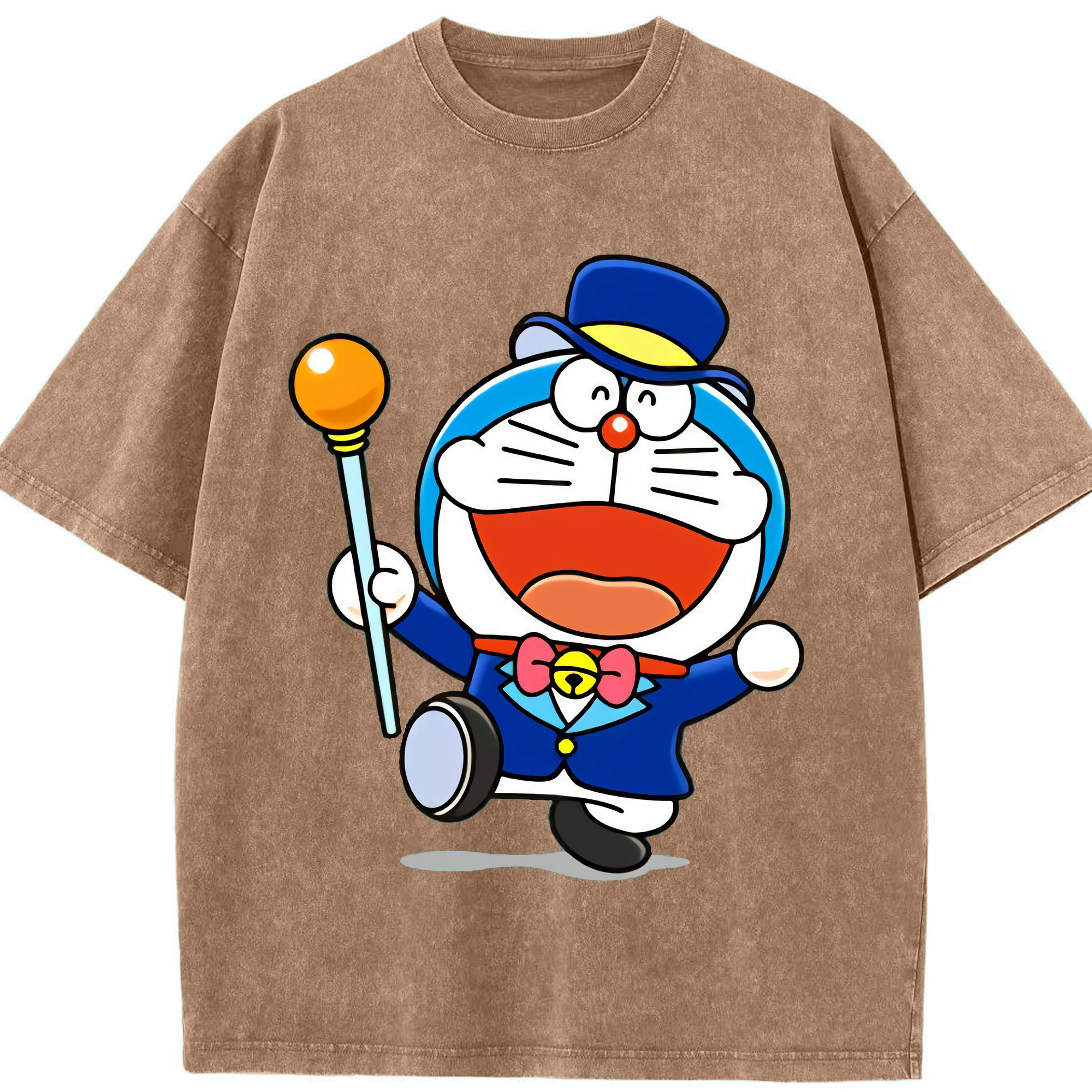 （画像用） ドラえもん Doraemon 綿100% ヴィンテージ風 半袖Tシャツ（フロントプリント）